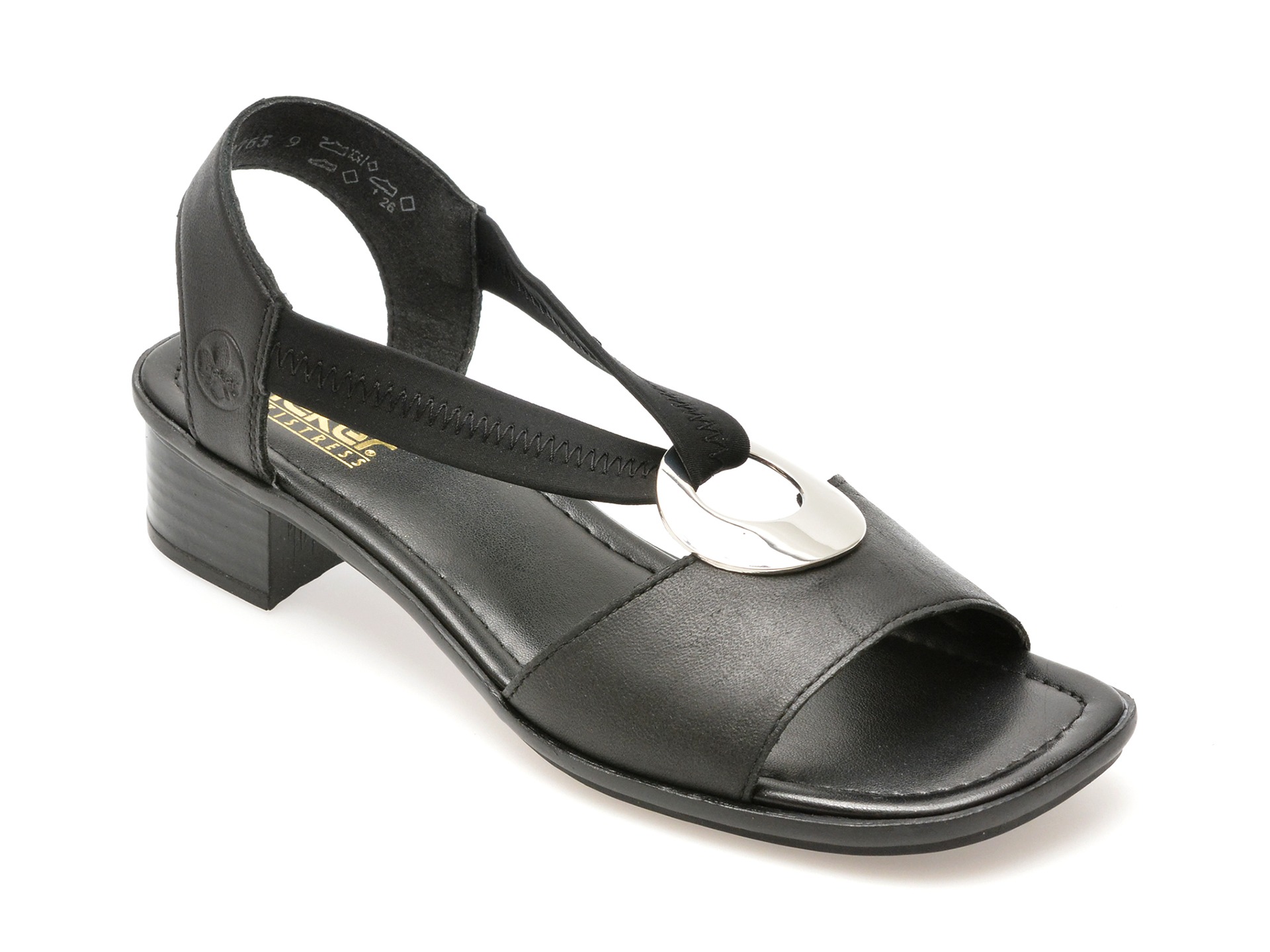 Sandale RIEKER negre, 626621, din piele naturala 1 Sandale RIEKER negre