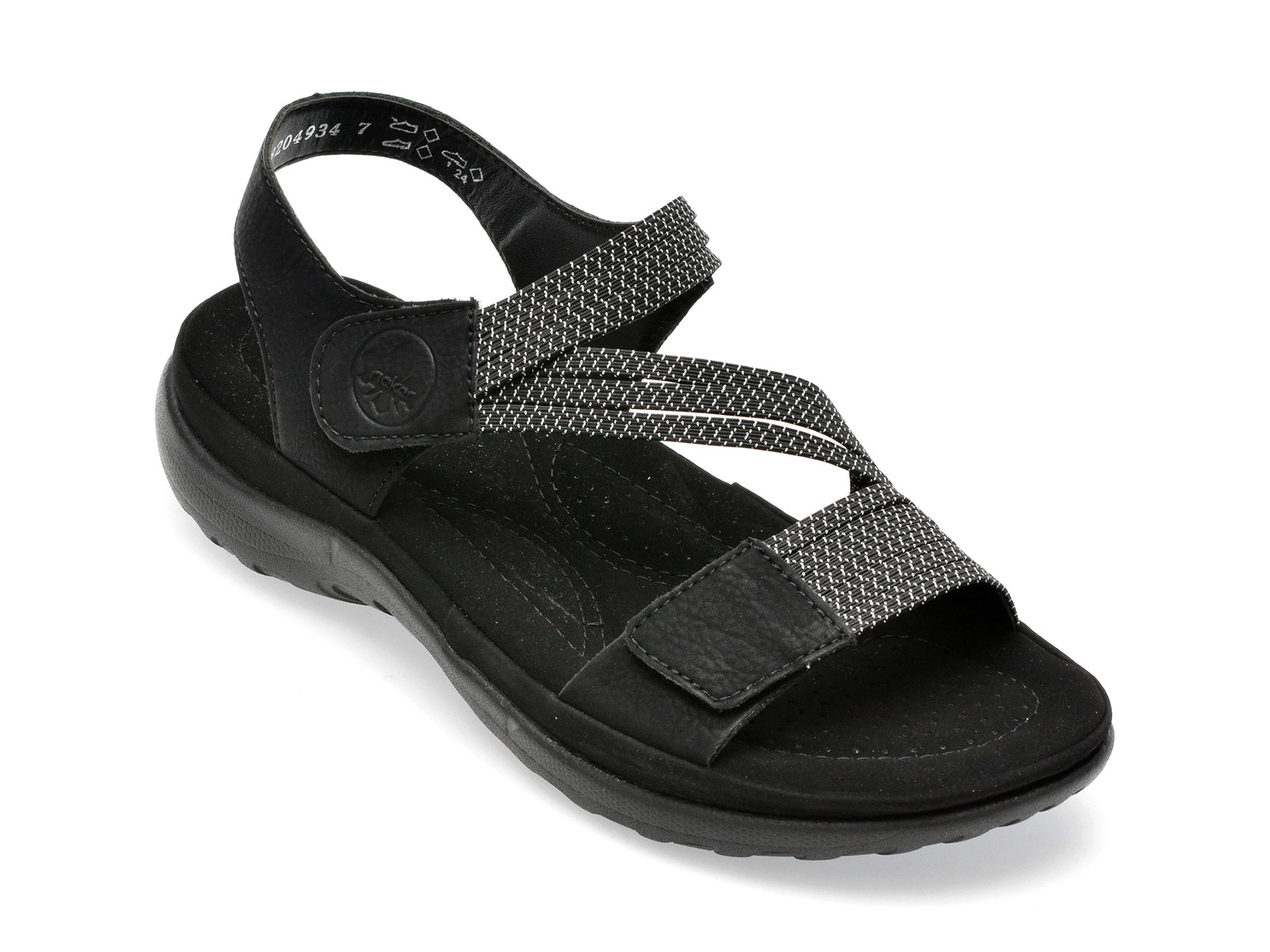 Sandale RIEKER negre, 64870, din piele ecologica 1 Sandale RIEKER negre