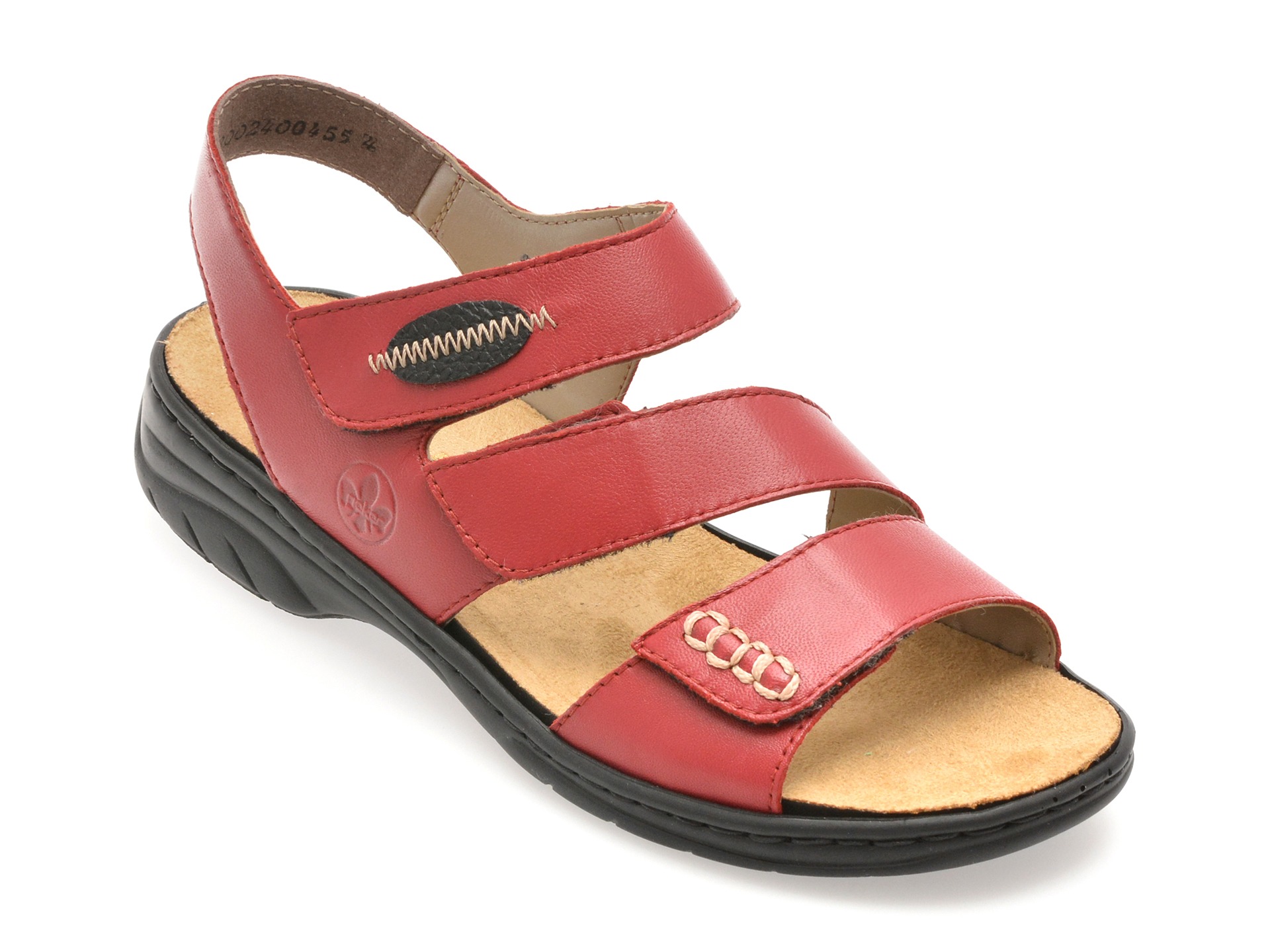 Sandale RIEKER rosii, 64573, din piele naturala 1 Sandale RIEKER rosii