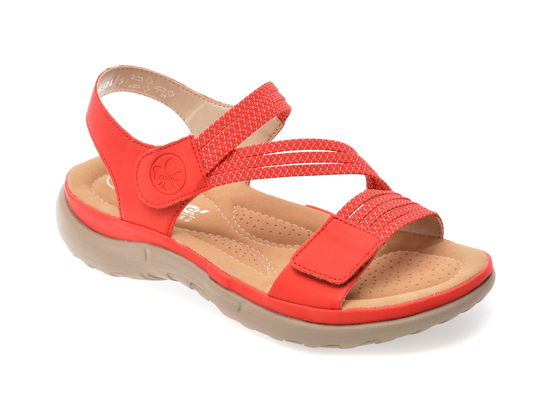 Sandale RIEKER rosii, 64870, din piele ecologica 1 Sandale RIEKER rosii