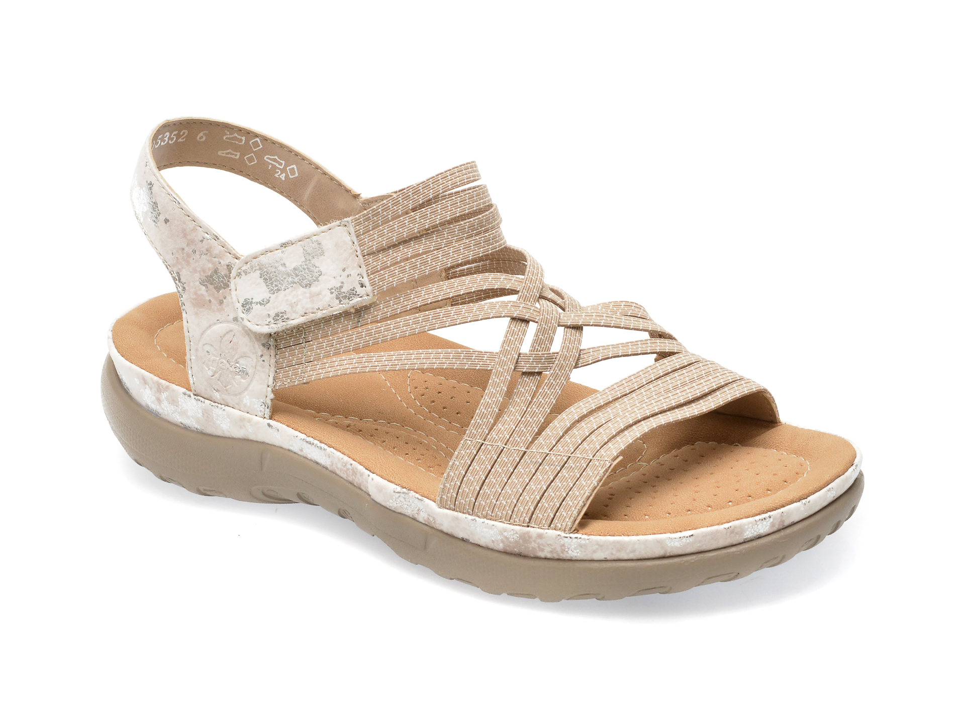 Sandale RIEKER roz, 64888, din piele ecologica 1 Sandale RIEKER roz