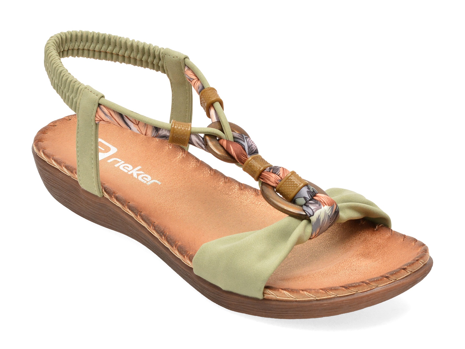Sandale RIEKER verzi, V7568, din piele ecologica 1 Sandale RIEKER verzi