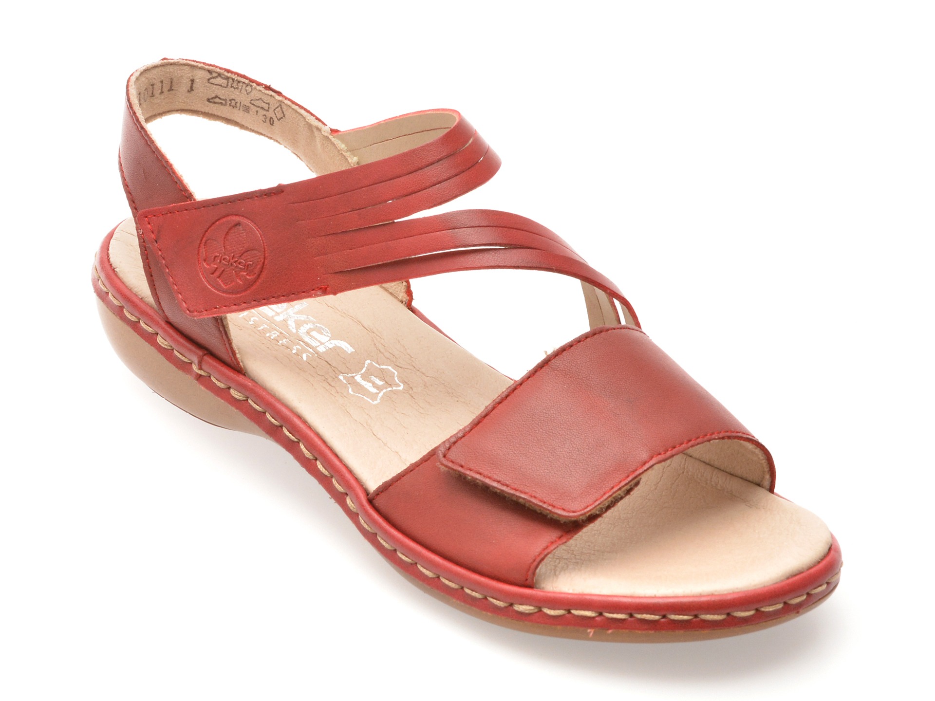 Sandale RIEKER visinii, 65964, din piele naturala 1 Sandale RIEKER visinii