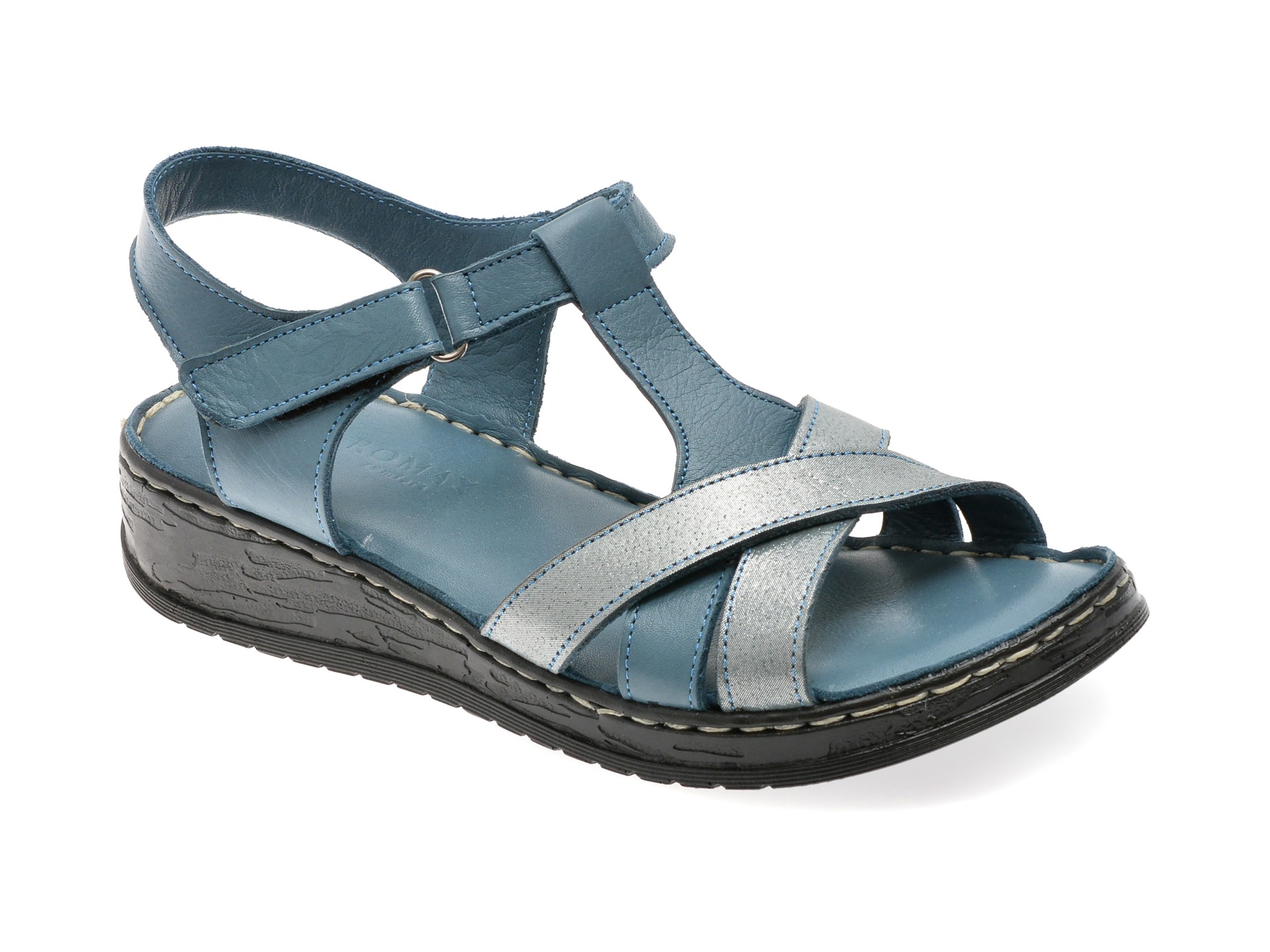 Sandale ROMAX albastre, 10214, din piele naturala 1 Sandale ROMAX albastre