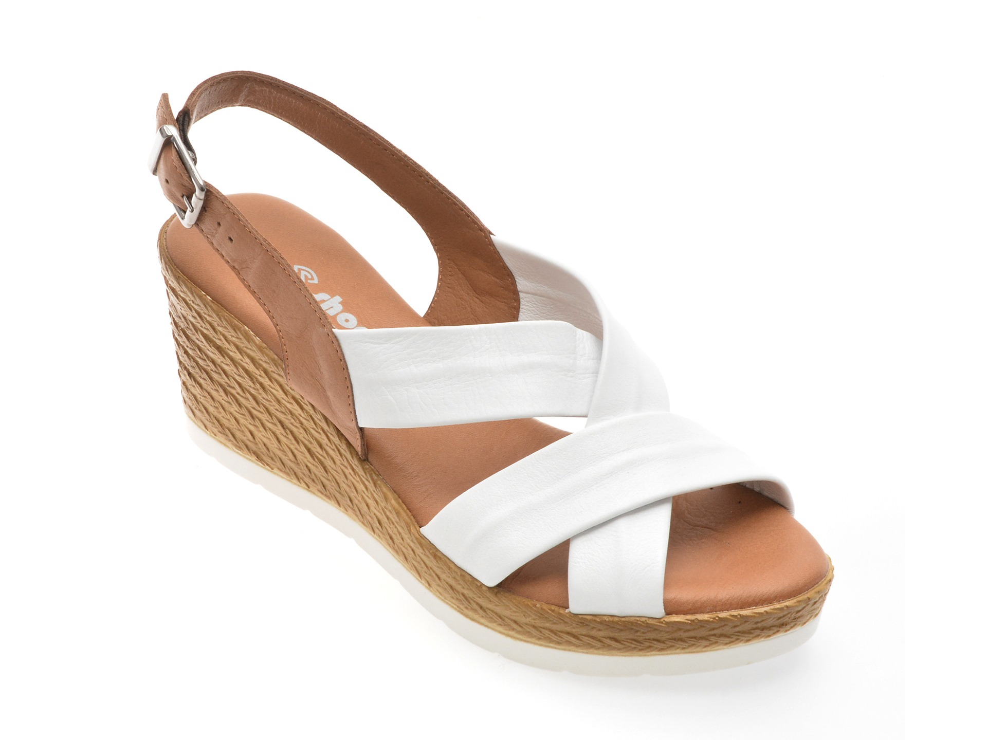 Sandale SHOOZY albe, EV4031, din piele naturala 1 Sandale SHOOZY albe