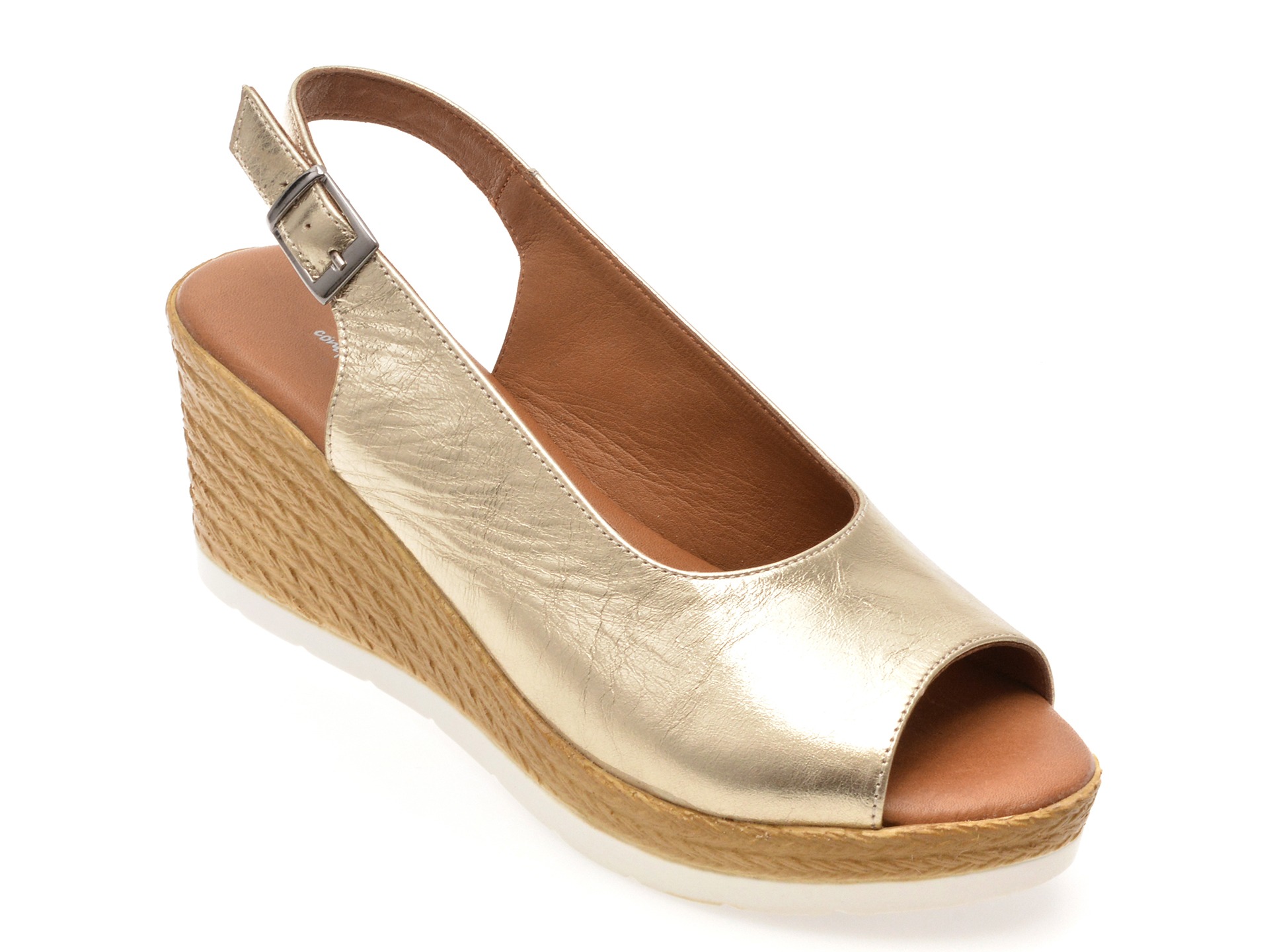 Sandale SHOOZY aurii, EV2852, din piele naturala 1 Sandale SHOOZY aurii