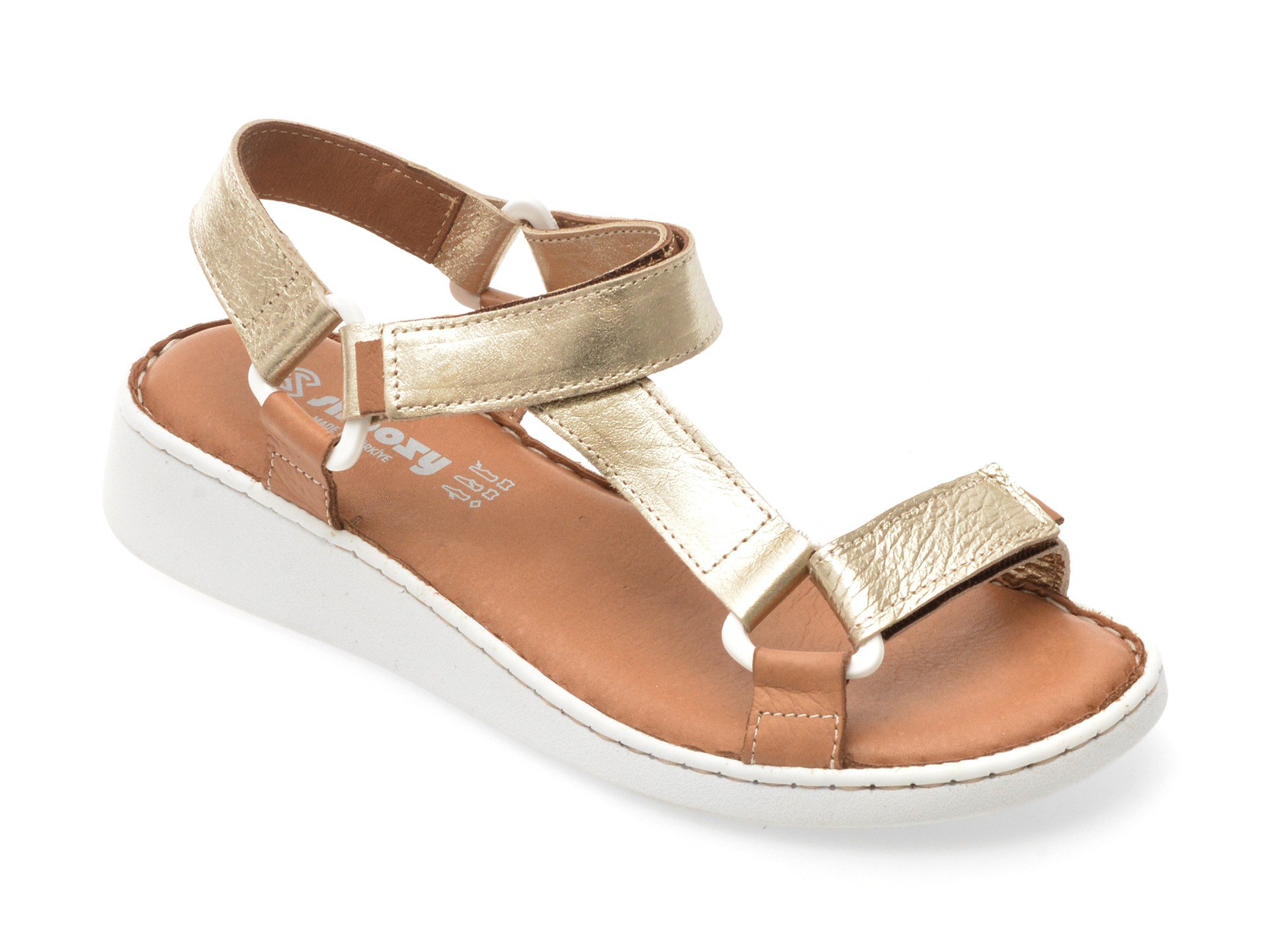 Sandale SHOOZY aurii, EV4041, din piele naturala 1 Sandale SHOOZY aurii