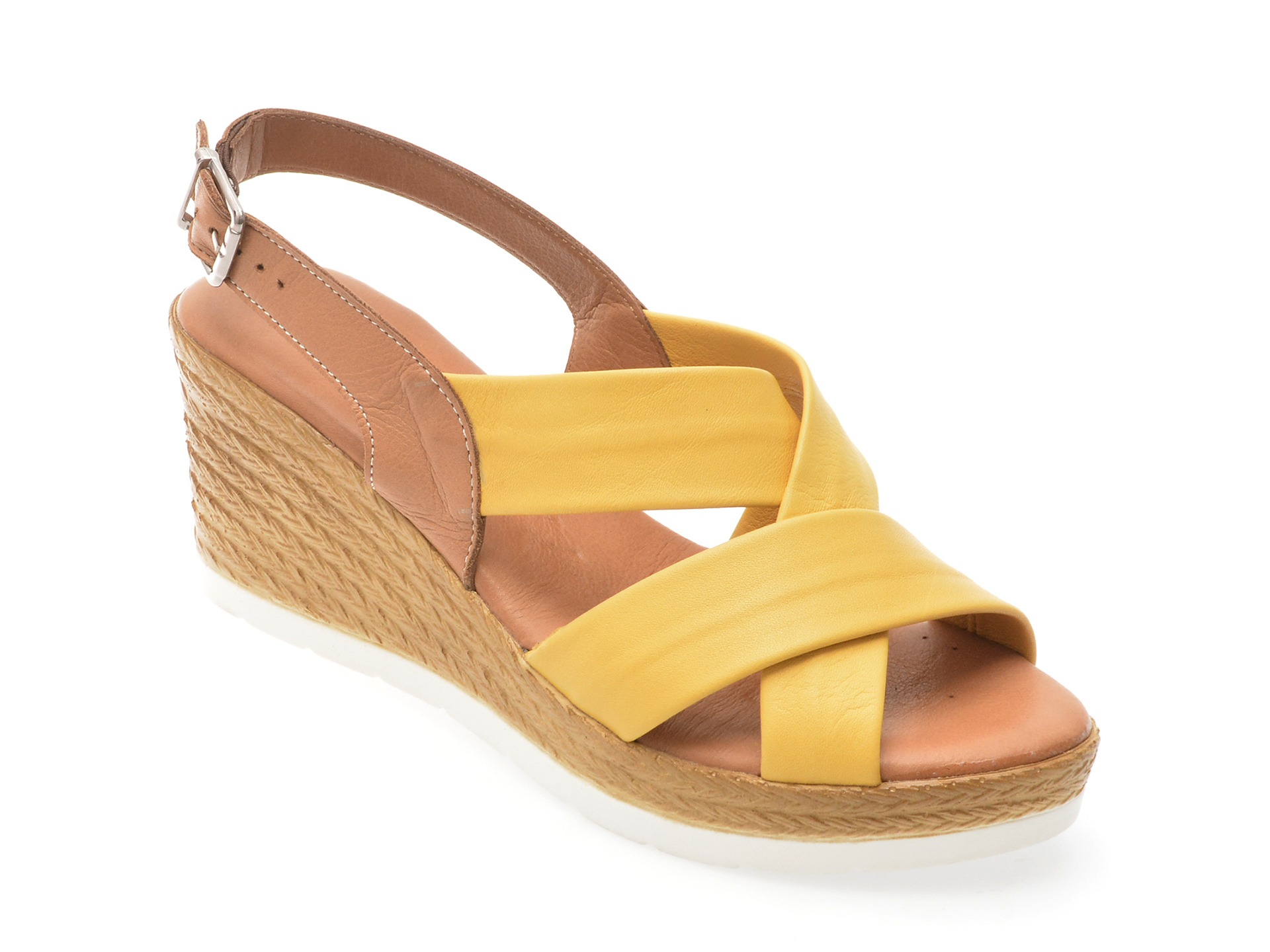 Sandale SHOOZY galbene, EV4031, din piele naturala 1 Sandale SHOOZY galbene