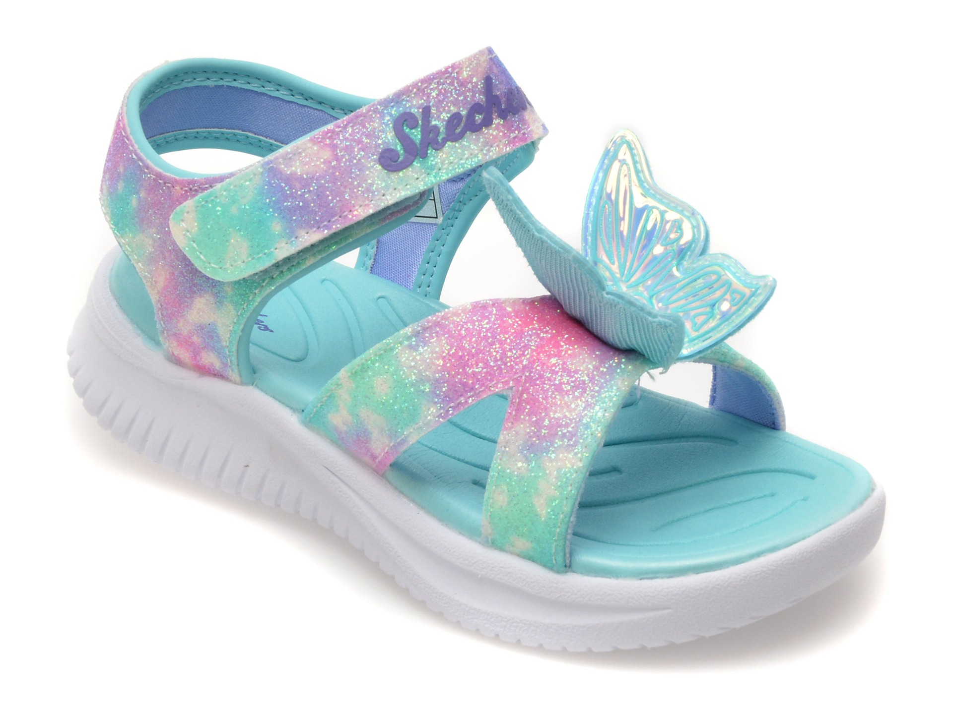 Sandale SKECHERS albastre, JUMPSTERS, din piele ecologica 1 Sandale SKECHERS albastre