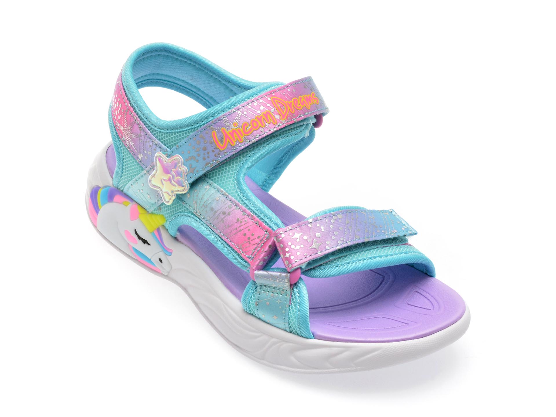 Sandale SKECHERS albastre, UNICORN DREAMS SANDAL, din material textil 1 Sandale SKECHERS albastre