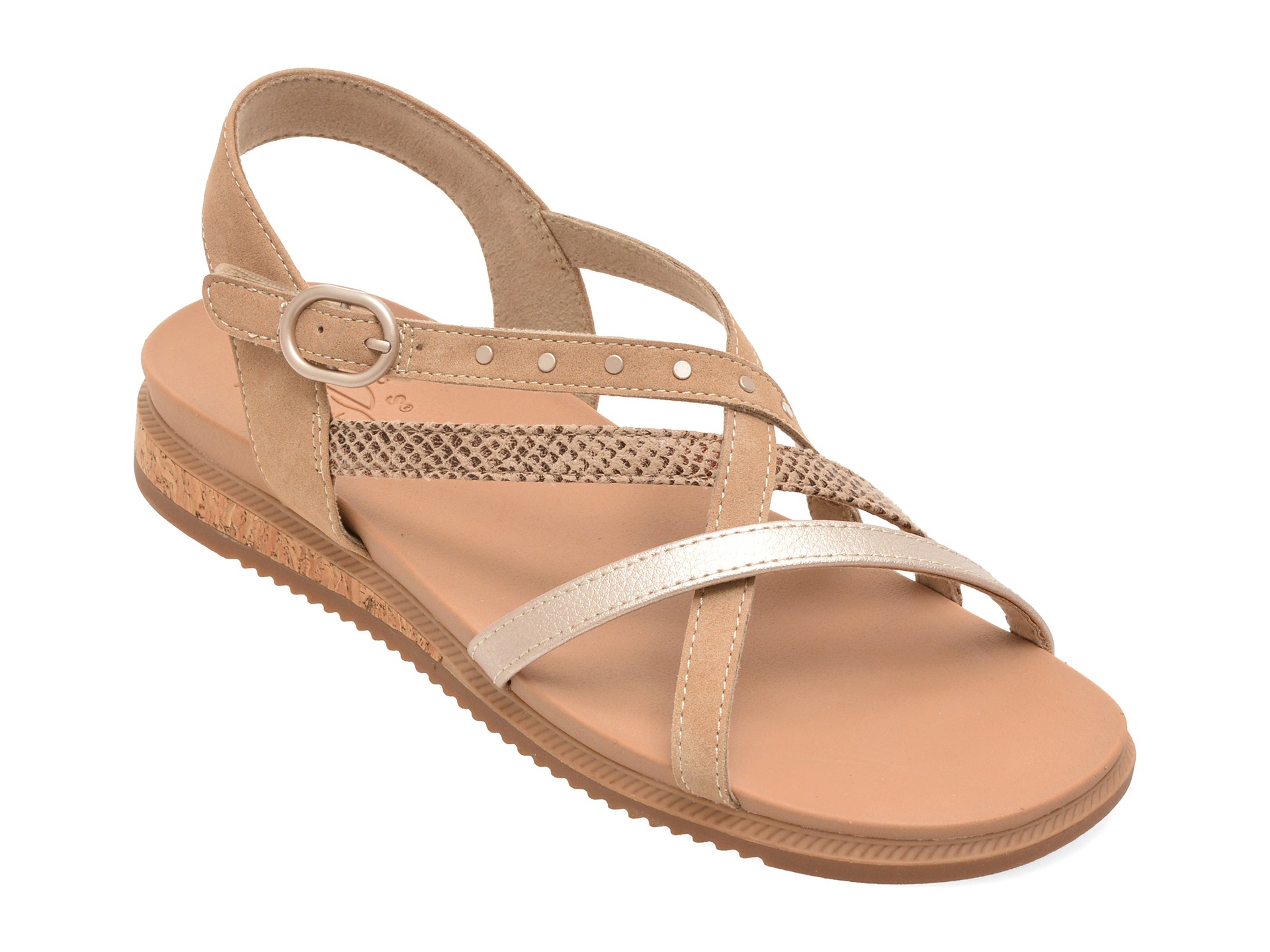 Sandale SKECHERS bej, DESERT KISS LOW, din piele ecologica 1 Sandale SKECHERS bej