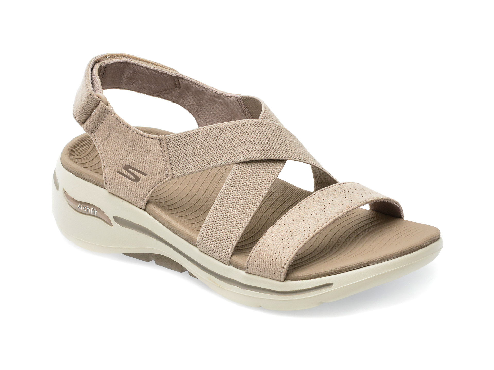 Sandale SKECHERS gri, GO WALK ARCH FIT SANDAL, din material textil 1 Sandale SKECHERS gri