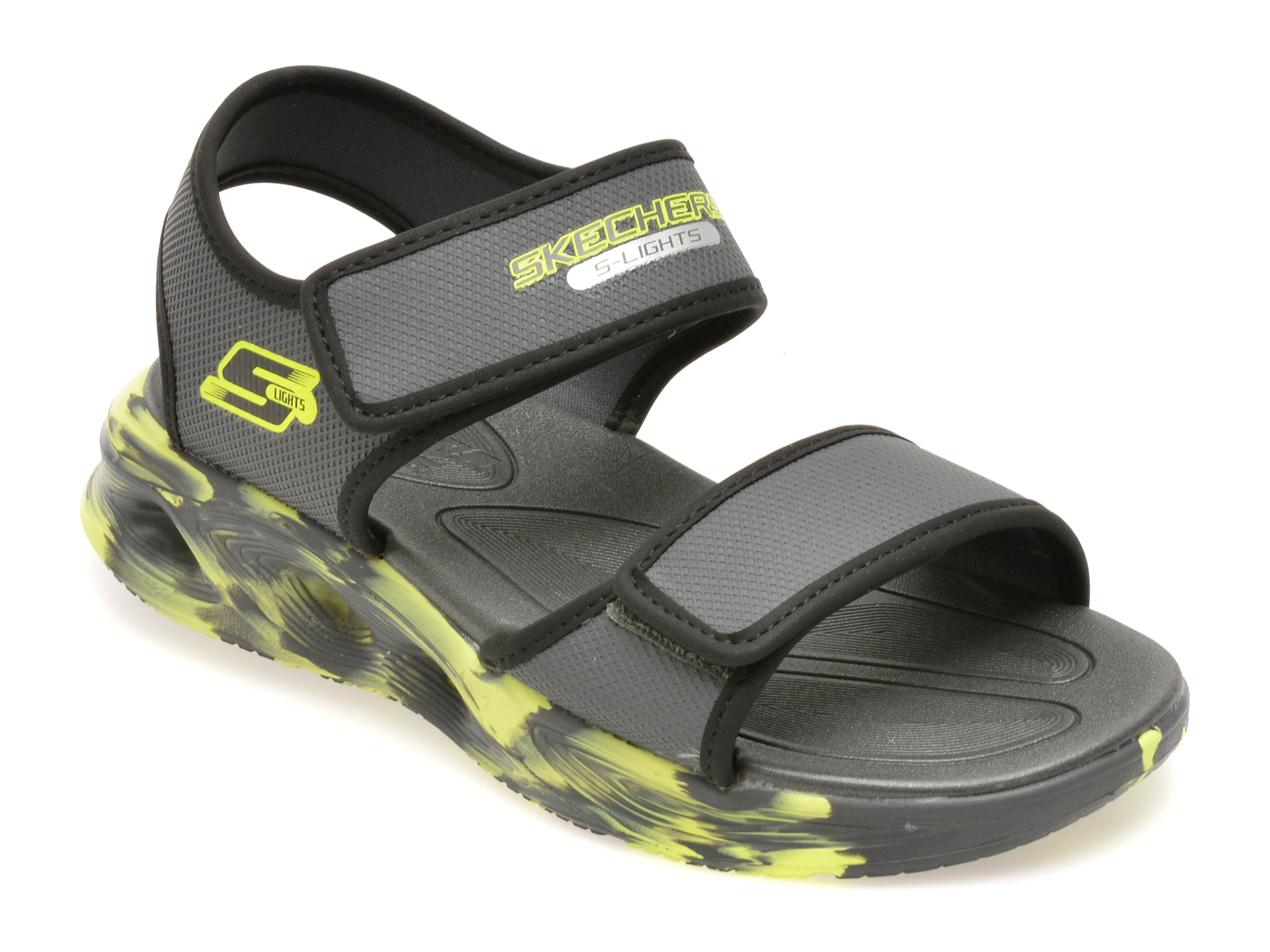Sandale SKECHERS gri, SOLA GLOW, din piele ecologica 1 Sandale SKECHERS gri