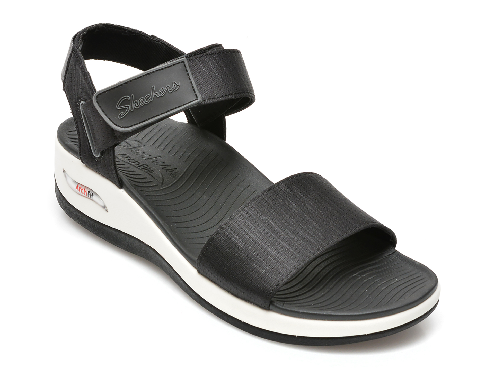 Sandale SKECHERS negre, ARCH FIT SUNSHINE, din material textil 1 Sandale SKECHERS negre