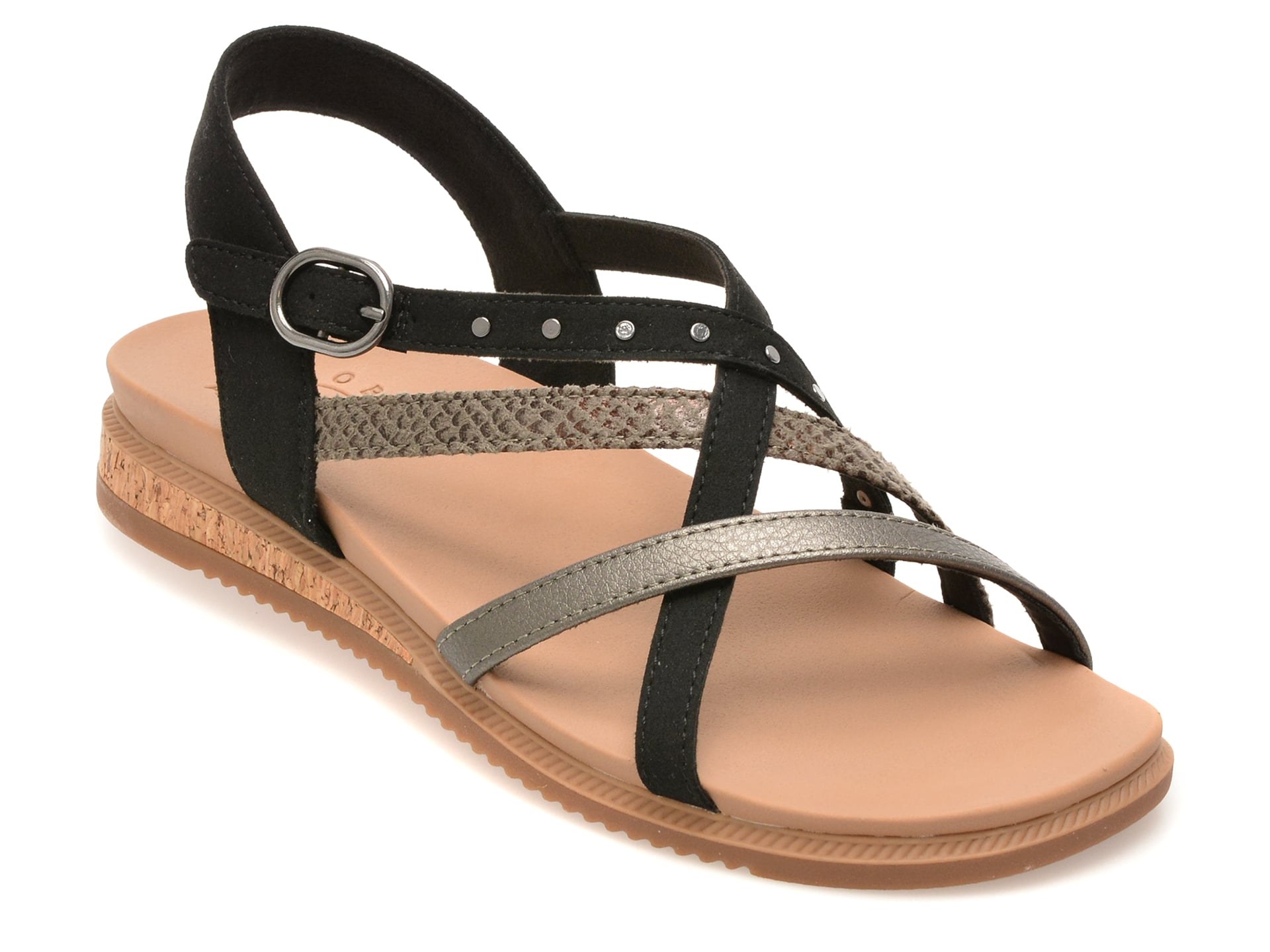 Sandale SKECHERS negre, DESERT KISS LOW, din piele ecologica 1 Sandale SKECHERS negre
