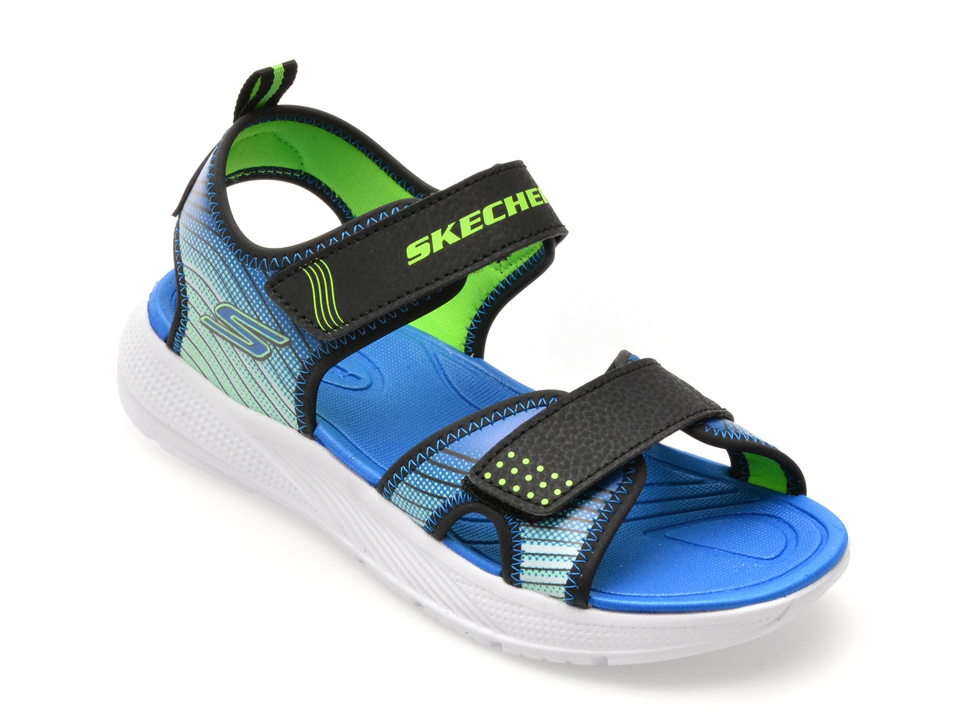 Sandale SKECHERS negre, MICROSPEC-SPLASH, din piele ecologica 1 Sandale SKECHERS negre