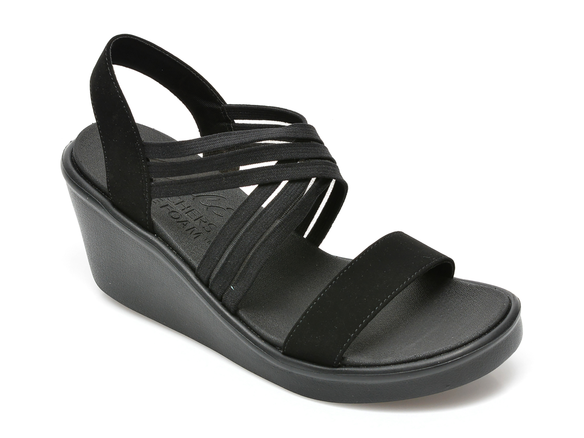 Sandale SKECHERS negre, RUMBLE ON, din material textil si piele ecologica 1 Sandale SKECHERS negre