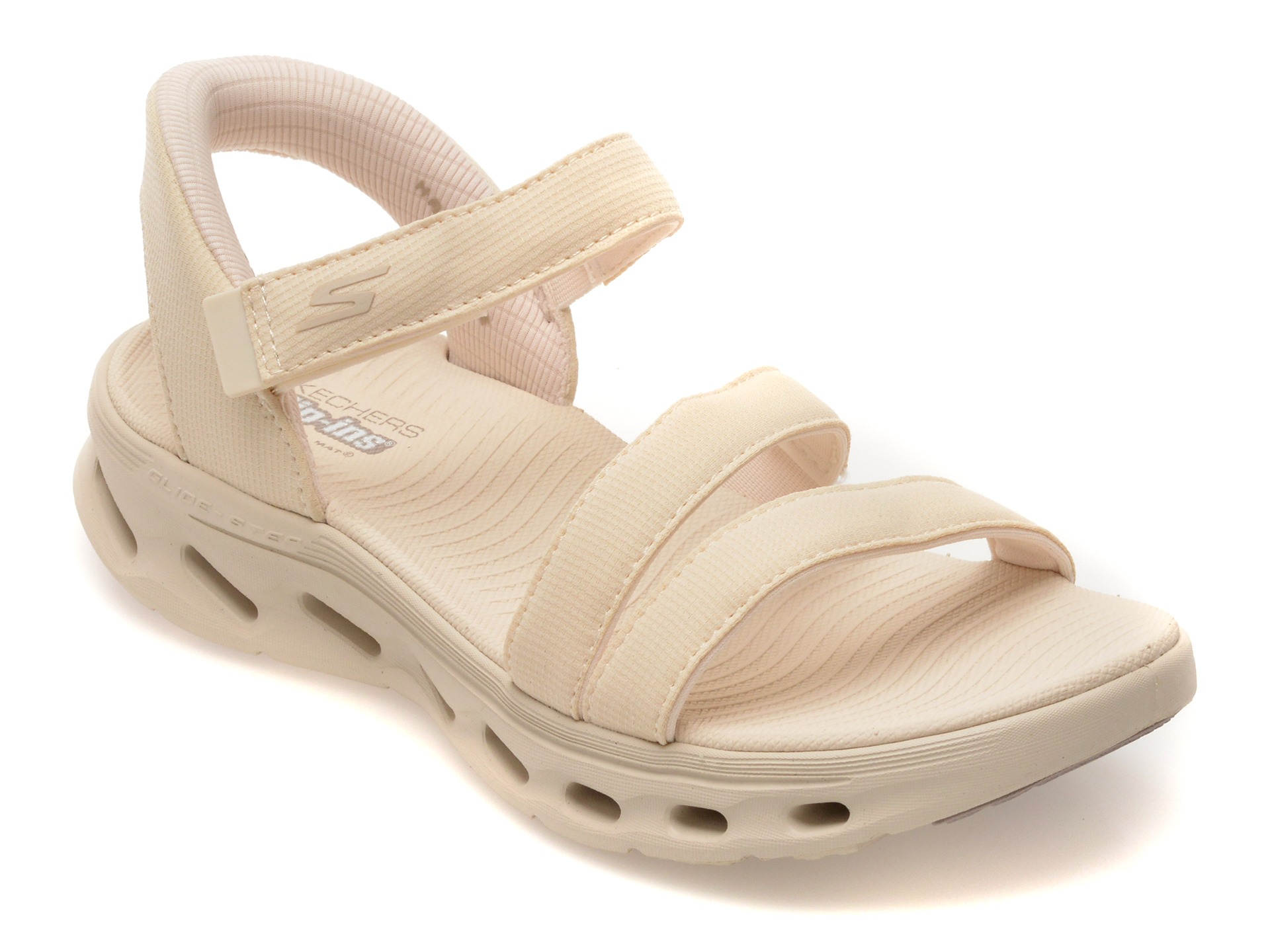 Sandale SKECHERS nude, GO WALK GLIDE-STEP 2.0, din material textil 1 Sandale SKECHERS nude