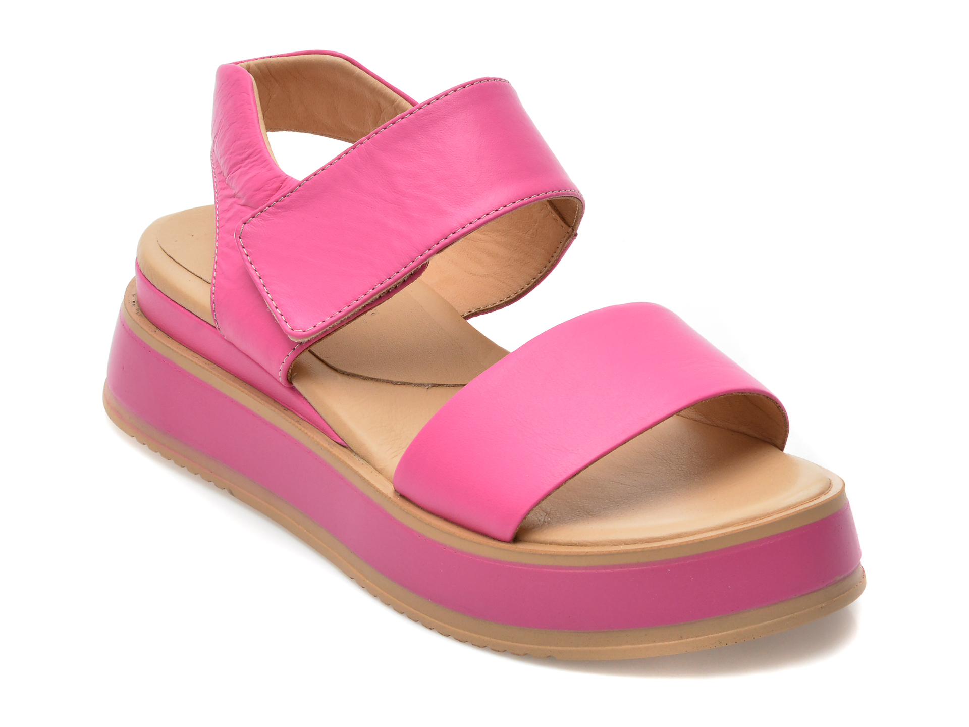 Sandale SPRINGER fucsia, 30111, din piele naturala 1 Sandale SPRINGER fucsia