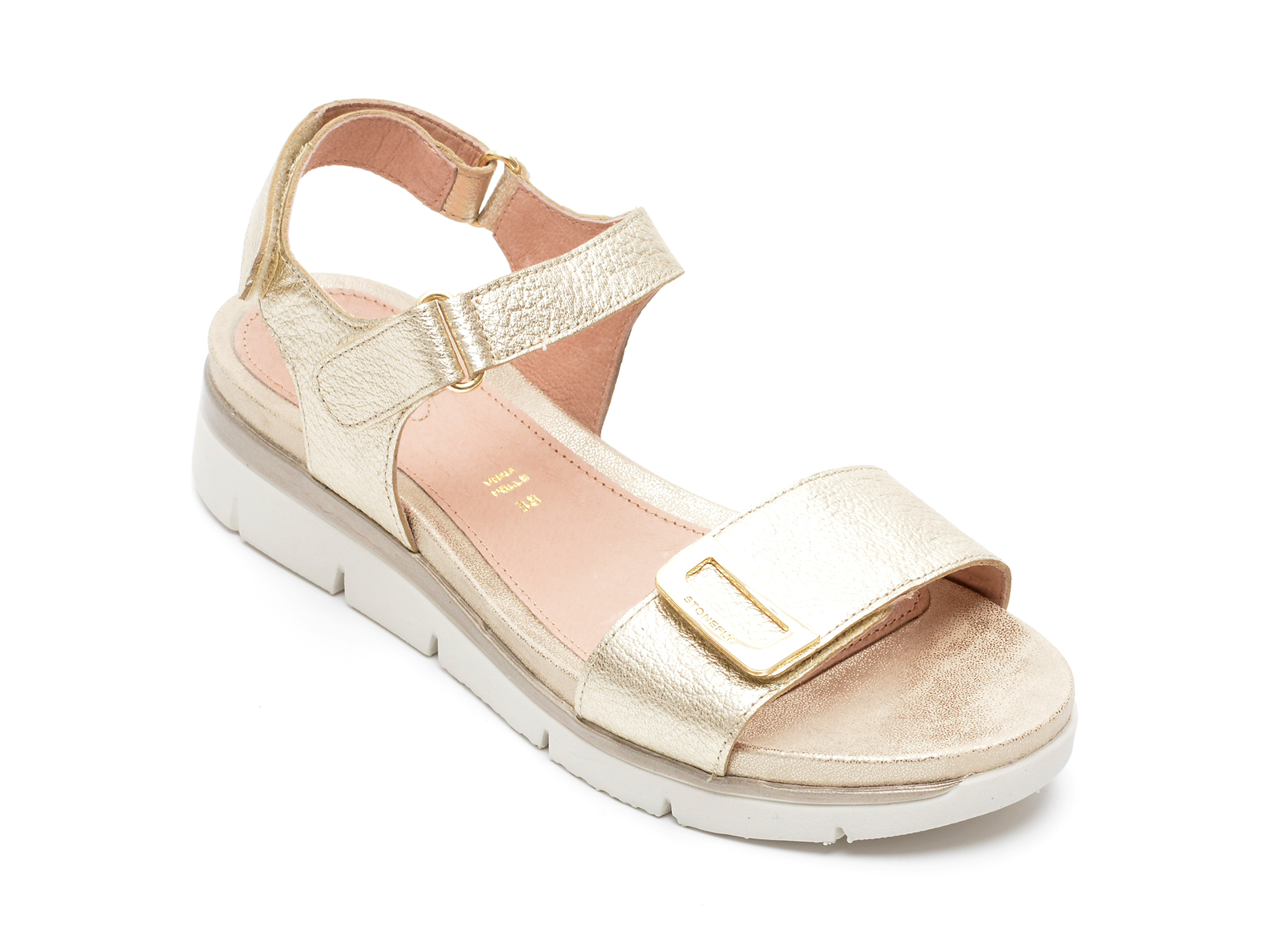 Sandale STONEFLY aurii, ELODY19, din piele naturala 1 Sandale STONEFLY aurii