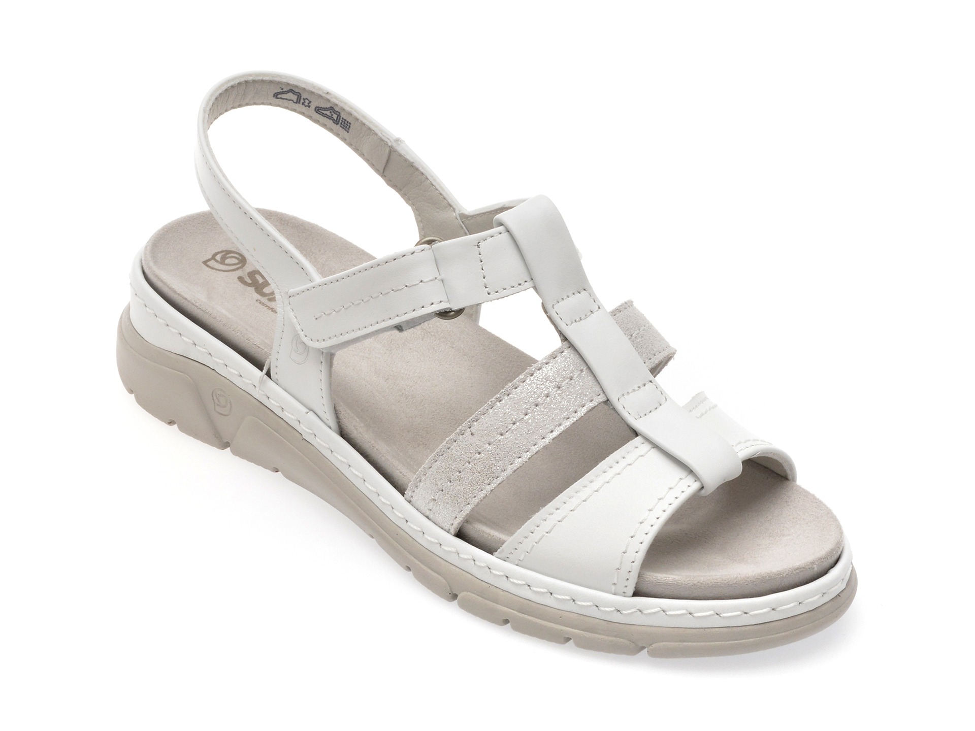 Sandale SUAVE argintii, 12530, din piele naturala 1 Sandale SUAVE argintii