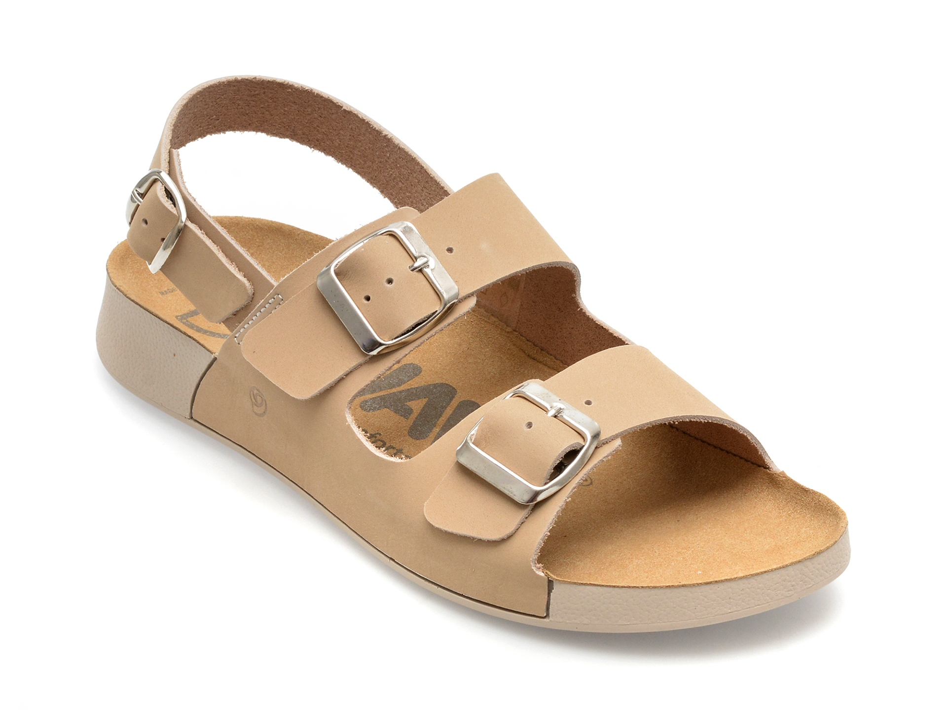 Sandale SUAVE bej, 16501, din nabuc 1 Sandale SUAVE bej