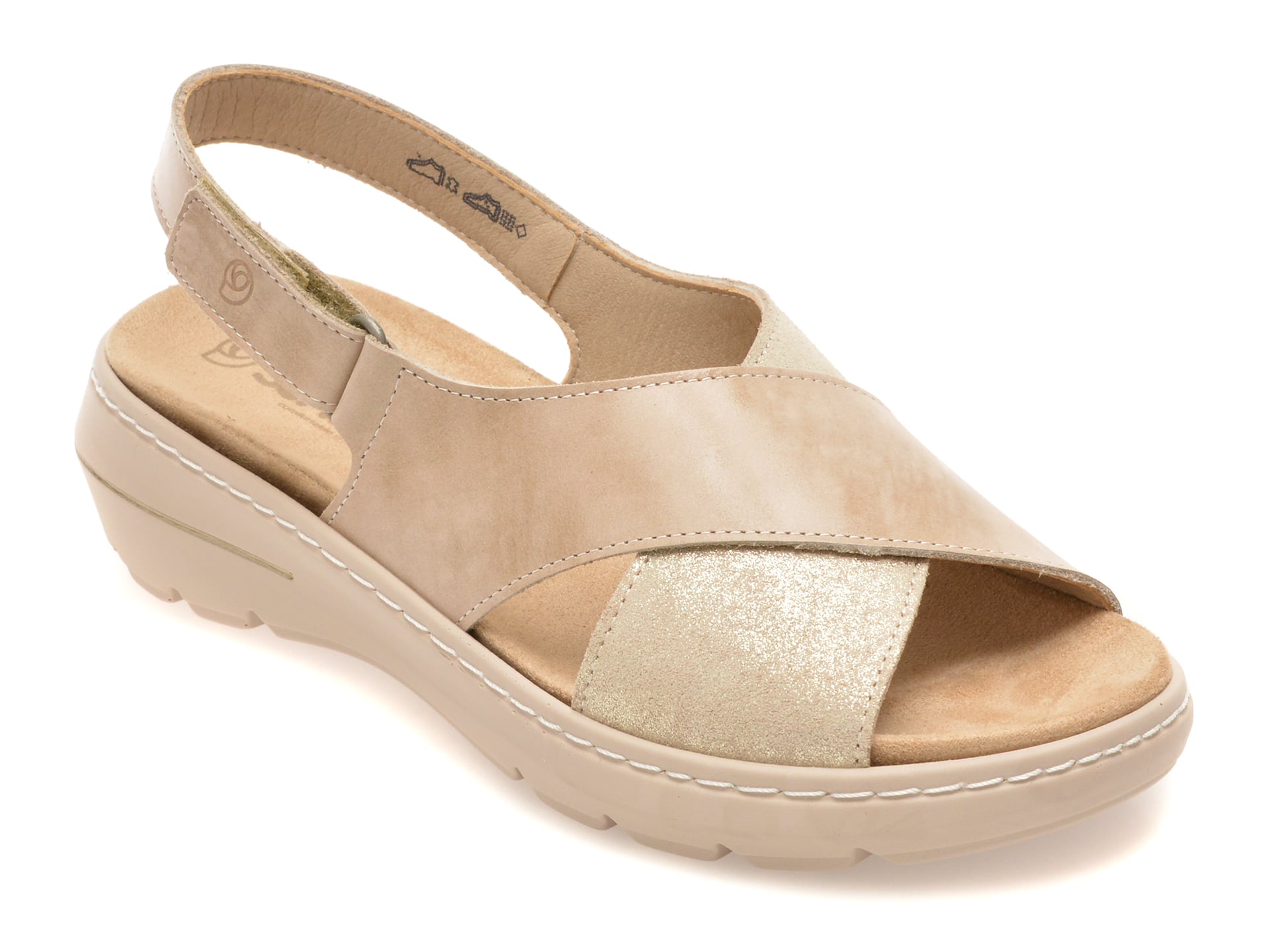 Sandale SUAVE bej, KRABI 03-N, din piele naturala 1 Sandale SUAVE bej