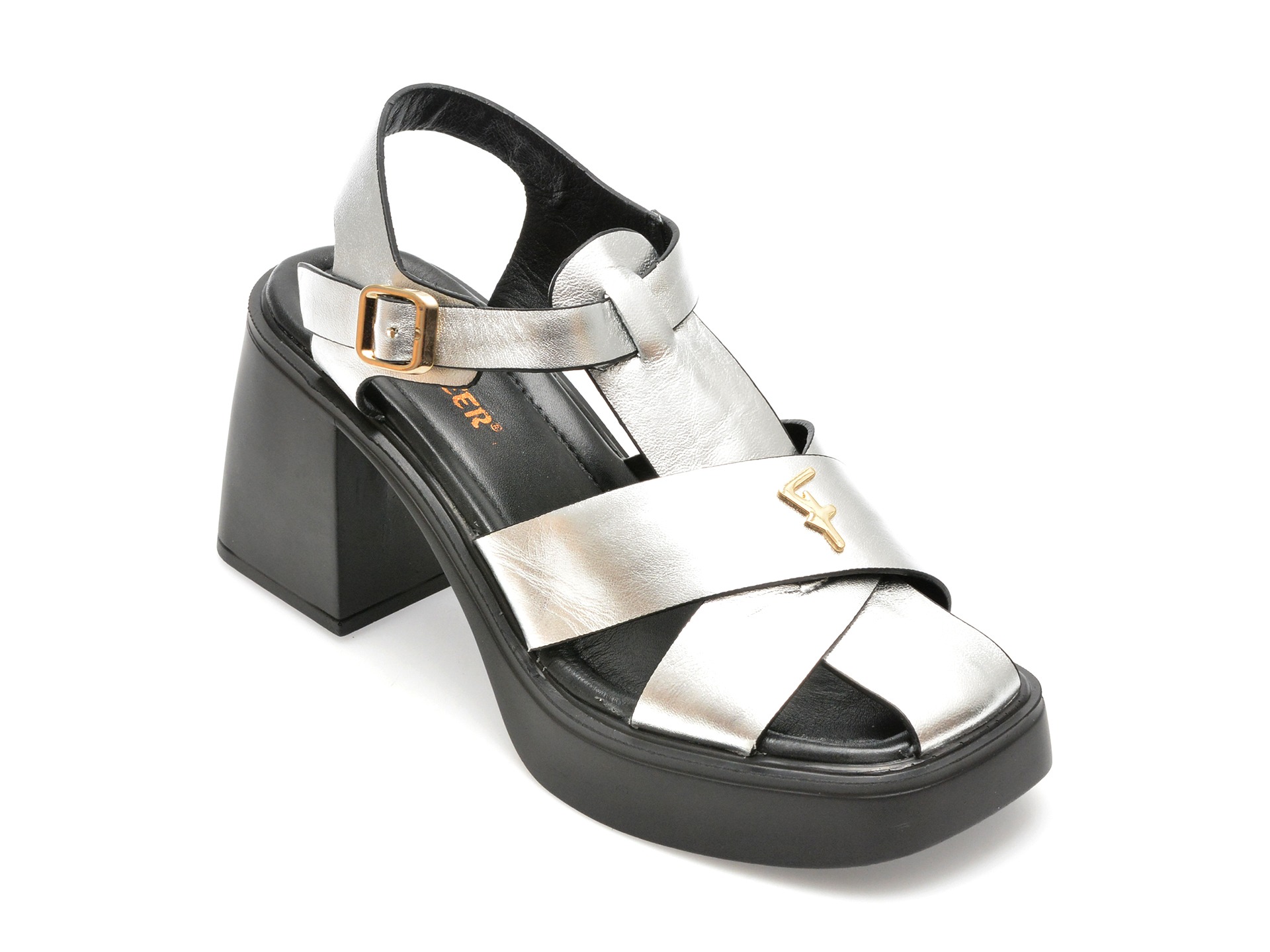 Sandale TERVOLINA argintii, 3216, din piele naturala 2 Sandale TERVOLINA argintii