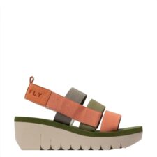 Sandale -  YERE 847 - textil - portocaliu/verde