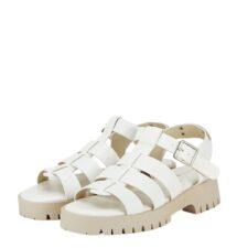 Sandale albe cu talpa groasa 5884 128 14875