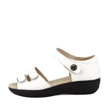 Sandale albe din piele naturala Agata 127 5550