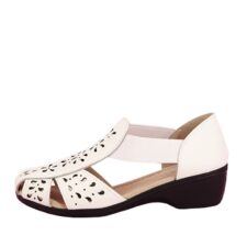 Sandale albe din piele naturala Ozana M5 8154