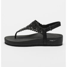 Sandale arch fit cu talpa wedge si bareta separatoare