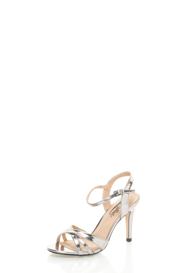 Sandale argintii cu barete 1 Sandale argintii cu barete