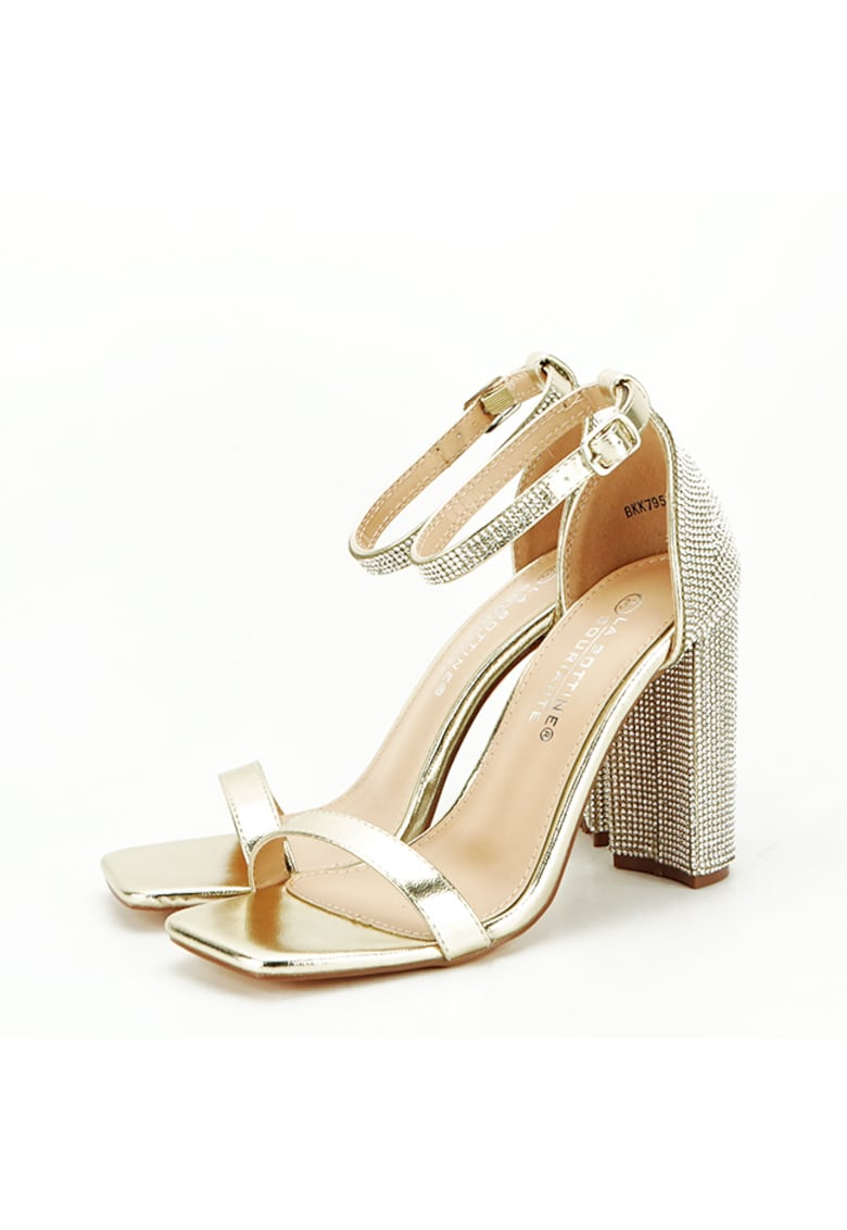 Sandale aurii cu toc BKK7951 128 13166 1 Sandale aurii cu toc BKK7951 128 13166