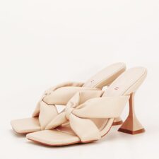 Sandale bej cu toc Sonia 131 8266