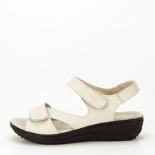 Sandale bej din piele naturala Sara 129 confort 15214