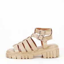 Sandale bej inchis cu talpa groasa N75-6 132 14881