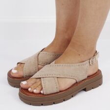 Sandale bej taupe cu talpa groasa MO-22 M12 17616