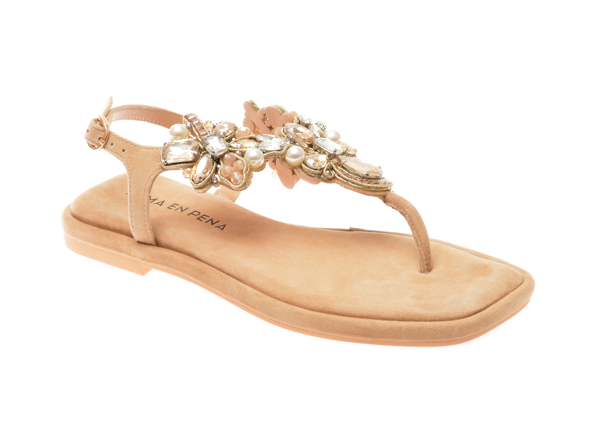 Sandale casual ALMA EN PENA bej, 821, din piele intoarsa 1 Sandale casual ALMA EN PENA bej