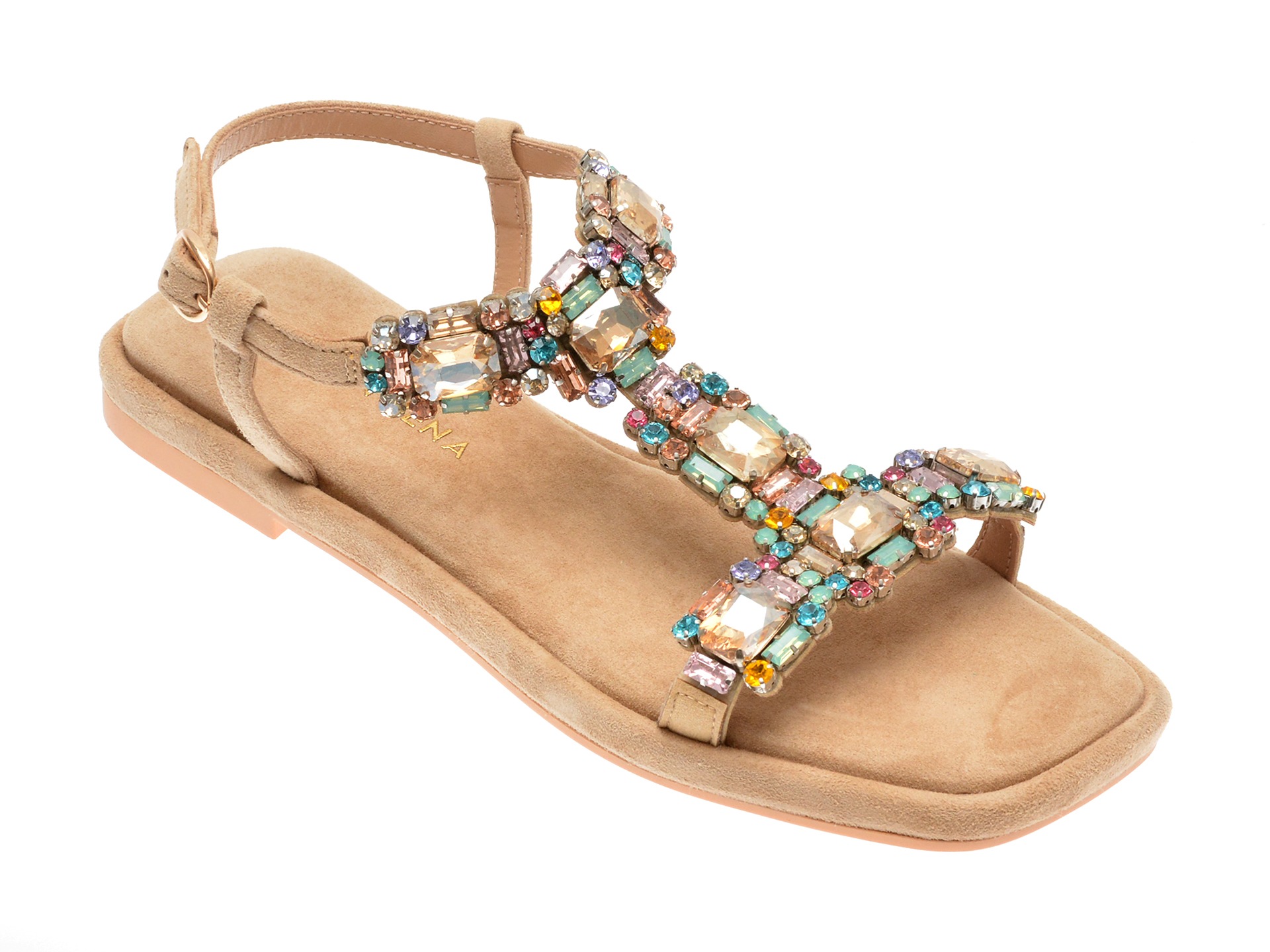 Sandale casual ALMA EN PENA bej, 823, din piele intoarsa 1 Sandale casual ALMA EN PENA bej