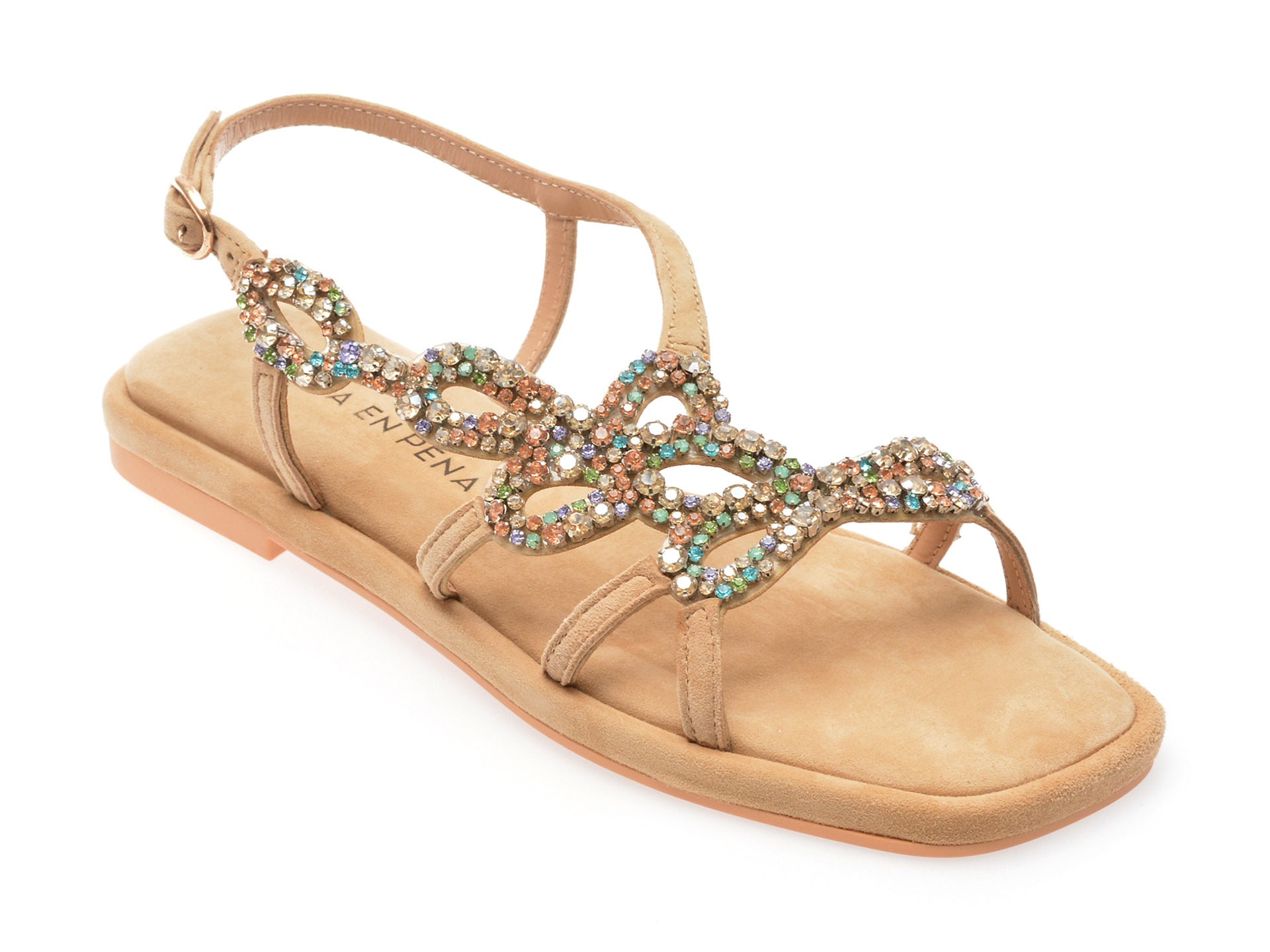 Sandale casual ALMA EN PENA bej, 825, din piele intoarsa 1 Sandale casual ALMA EN PENA bej