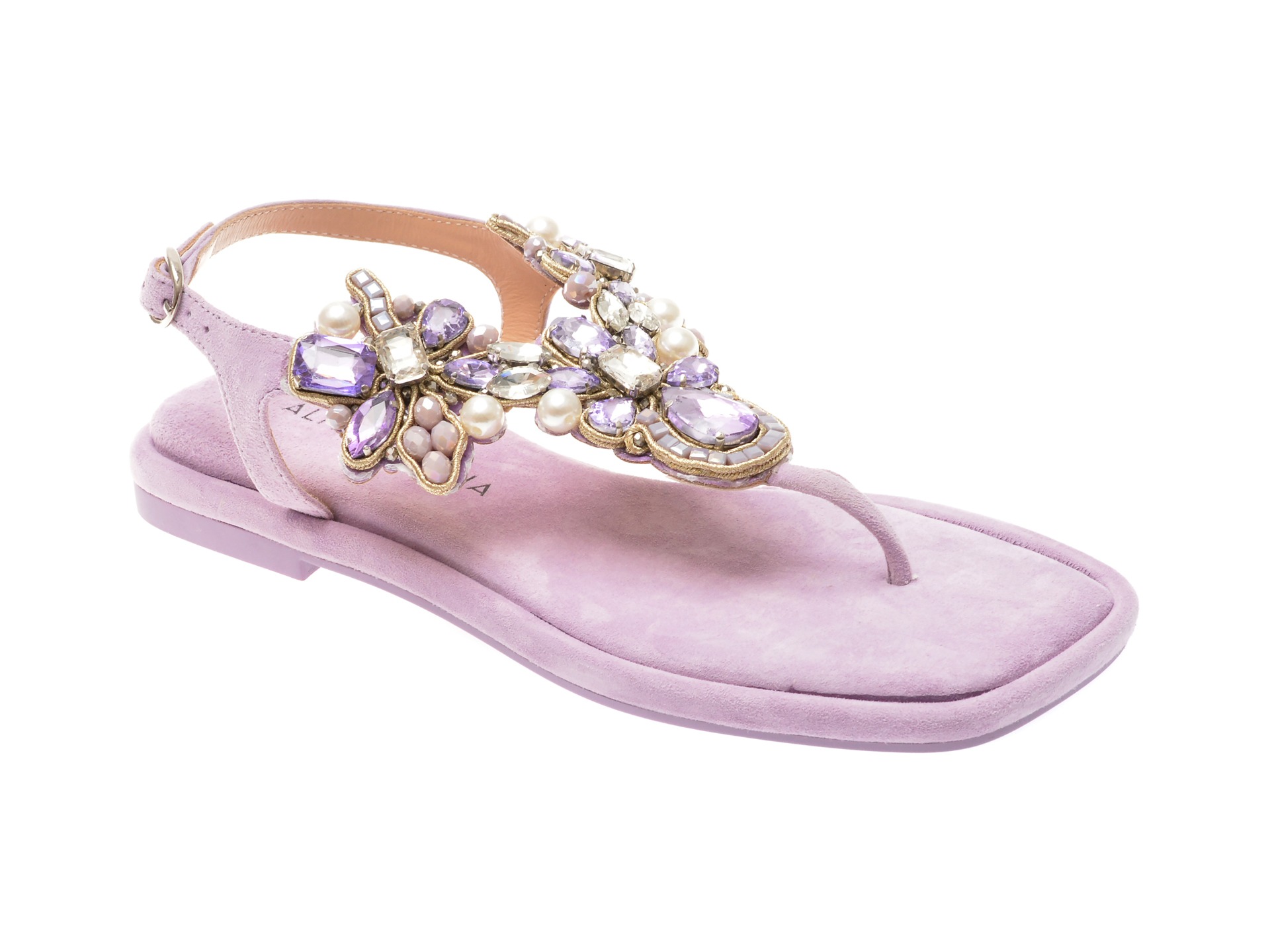 Sandale casual ALMA EN PENA mov, 821, din piele intoarsa 1 Sandale casual ALMA EN PENA mov