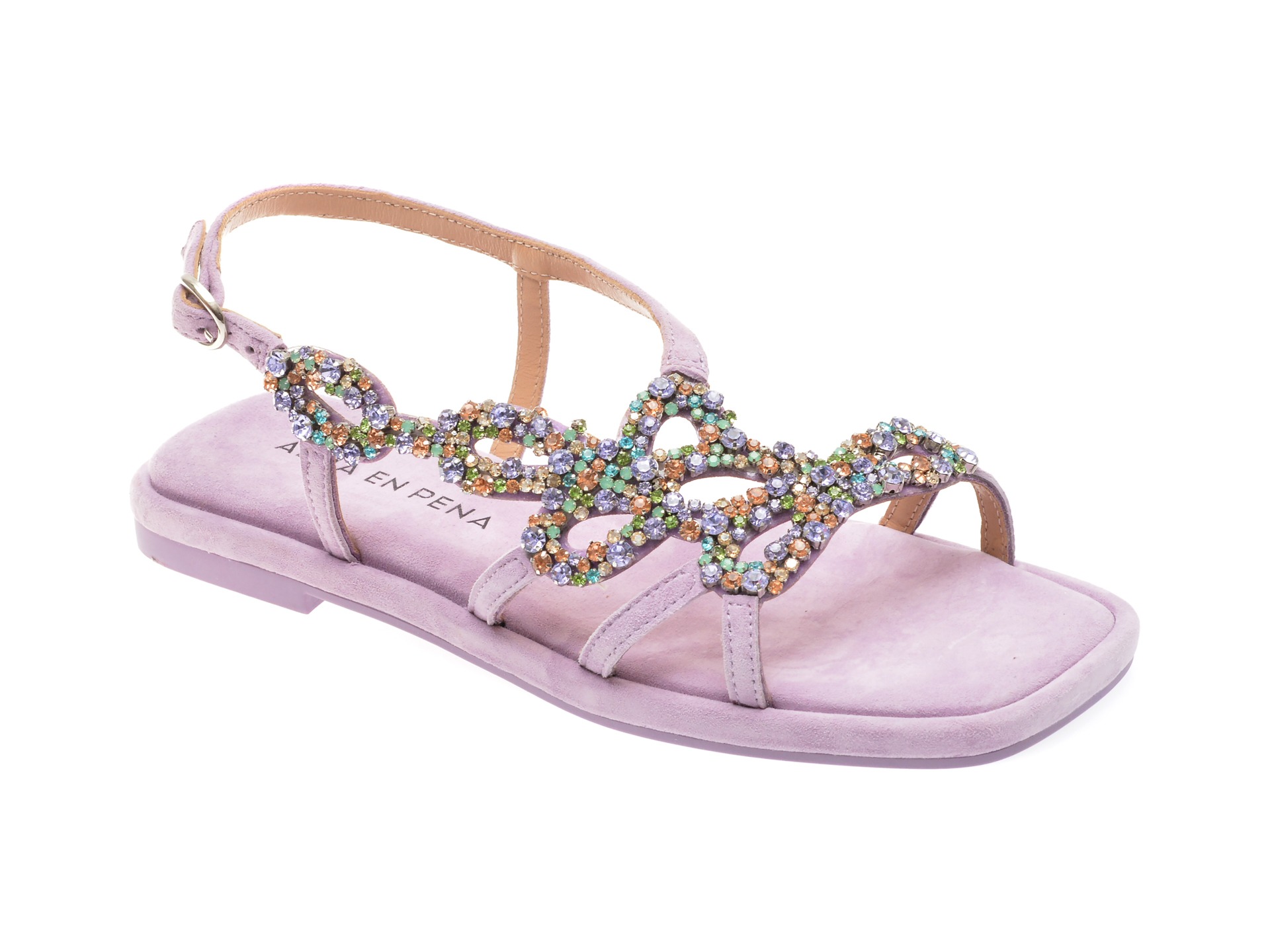 Sandale casual ALMA EN PENA mov, 825, din piele intoarsa 1 Sandale casual ALMA EN PENA mov