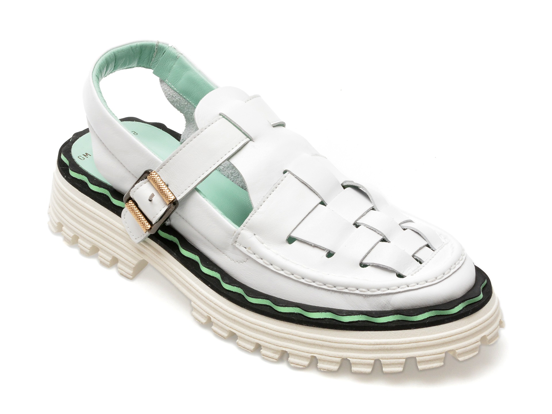 Sandale casual DONNA CRIS albe, 291246, din piele naturala 1 Sandale casual DONNA CRIS albe