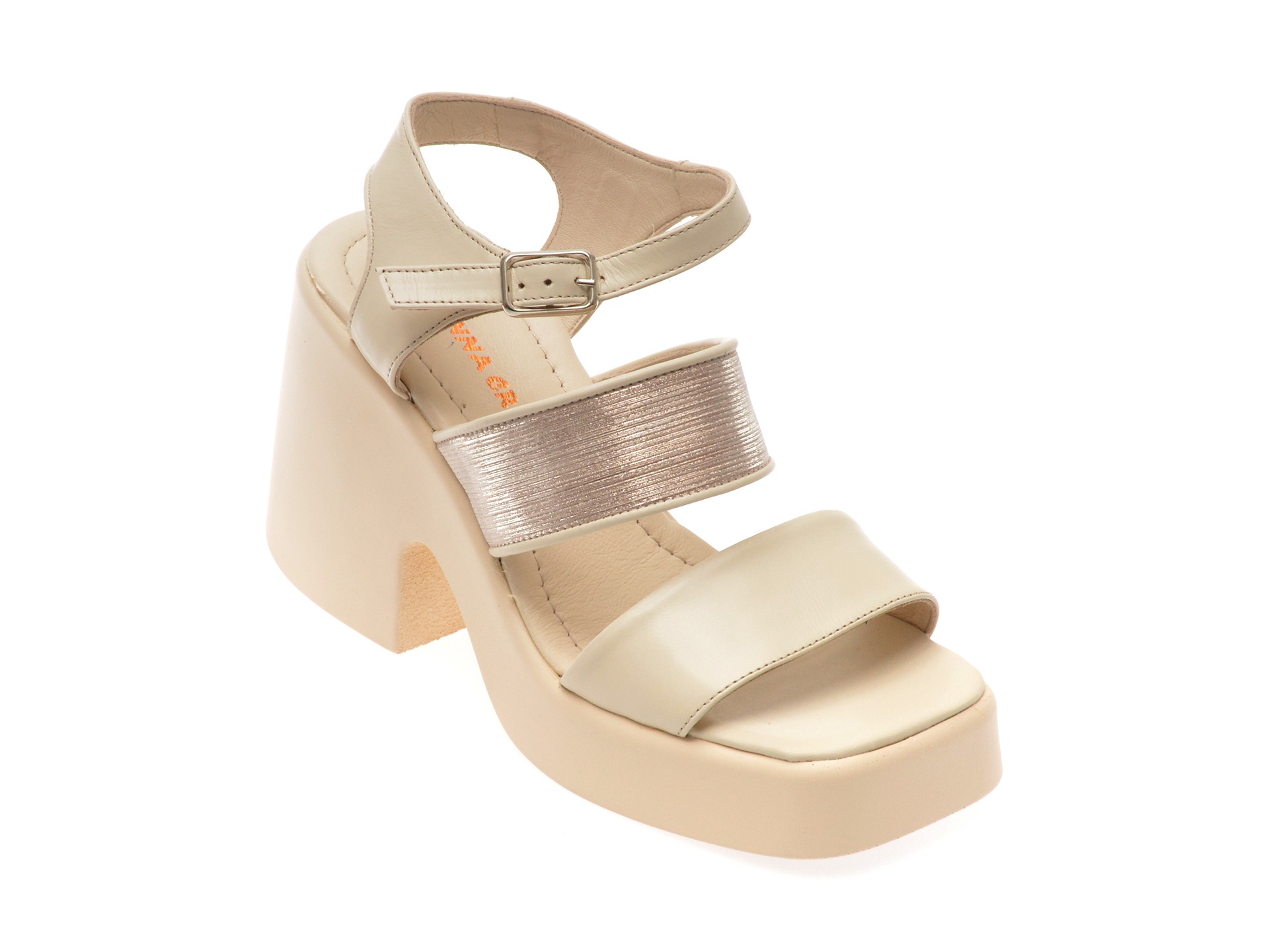 Sandale casual DONNA CRIS bej, 753367, din piele naturala 1 Sandale casual DONNA CRIS bej