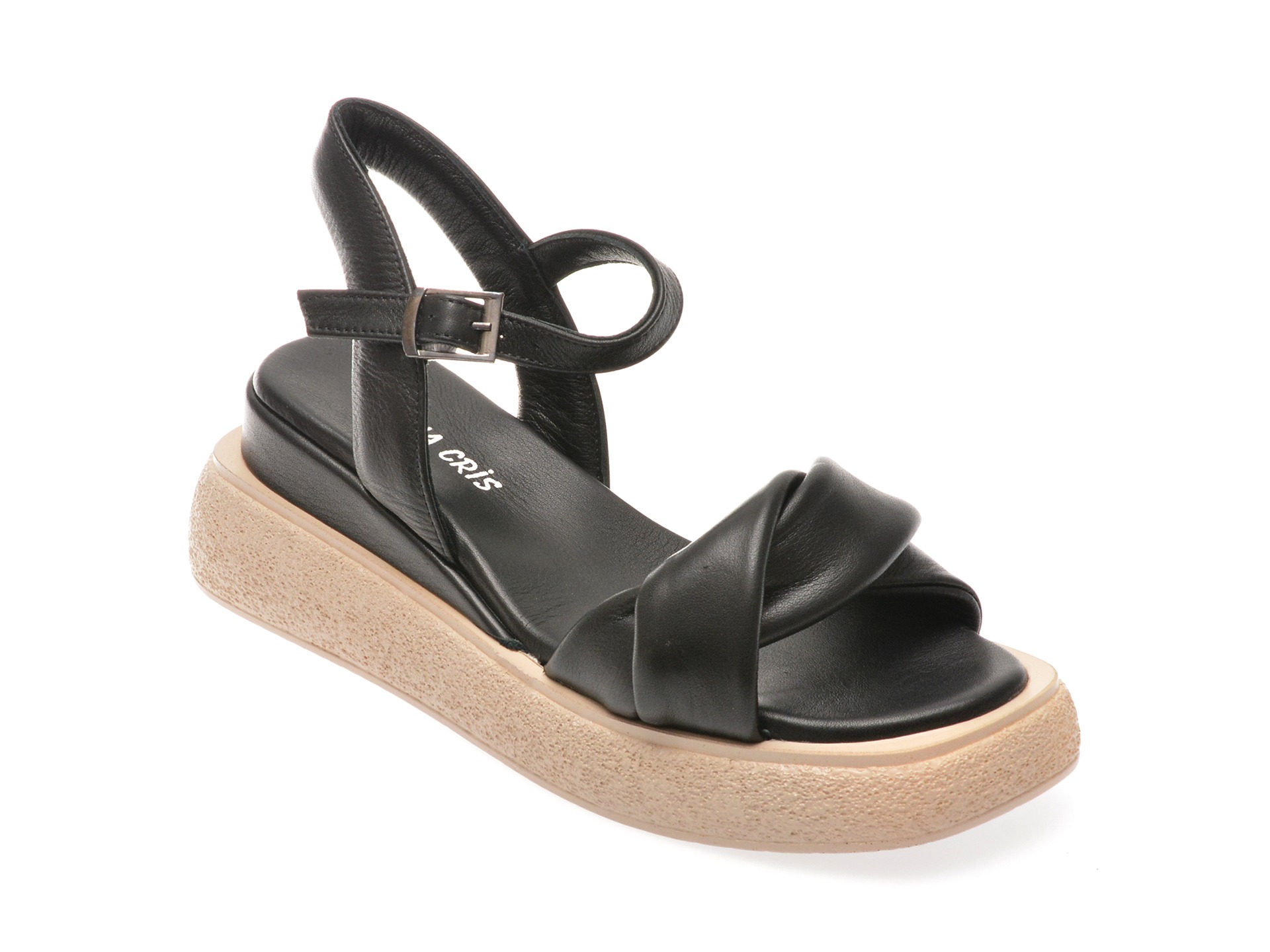 Sandale casual DONNA CRIS negre, 13010, din piele naturala 1 Sandale casual DONNA CRIS negre