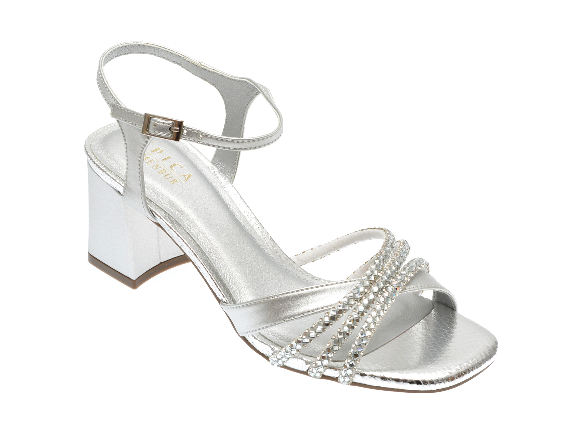 Sandale casual EPICA BY MENBUR argintii, 25599, din piele ecologica 1 Sandale casual EPICA BY MENBUR argintii