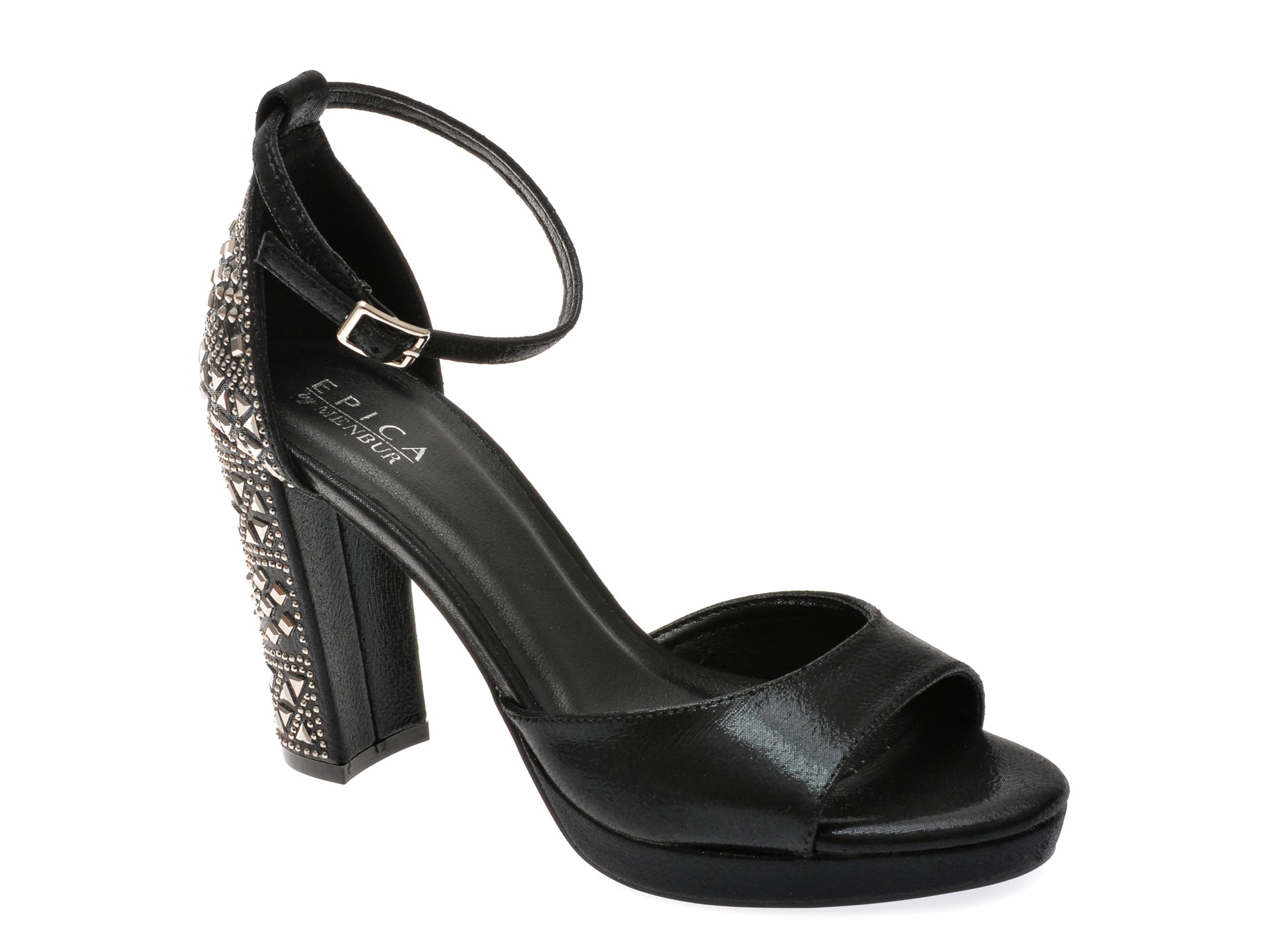 Sandale casual EPICA BY MENBUR negre, 24879, din material textil 1 Sandale casual EPICA BY MENBUR negre