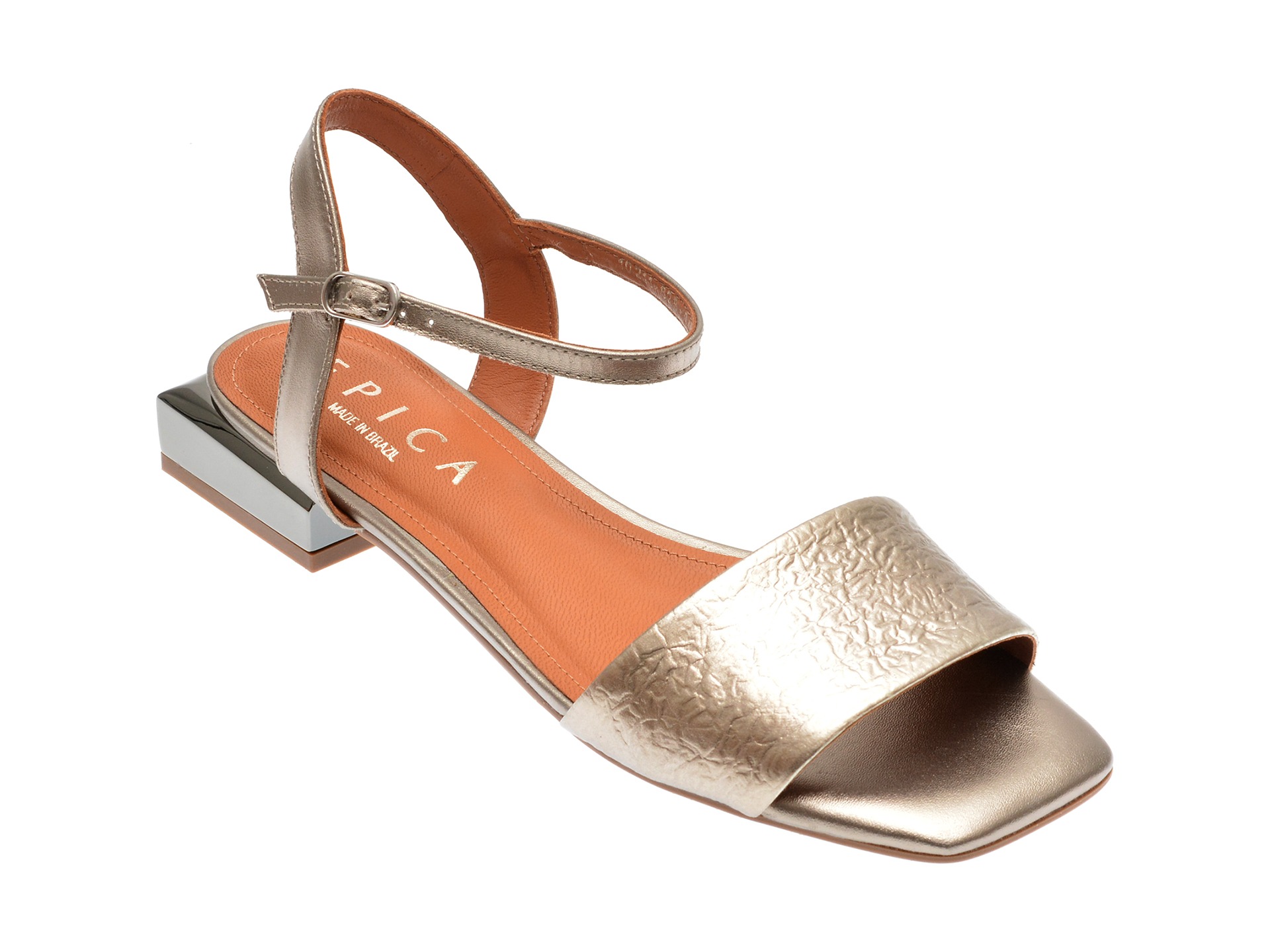 Sandale casual EPICA MADE IN BRAZIL argintii, 1021740, din piele naturala 1 Sandale casual EPICA MADE IN BRAZIL argintii
